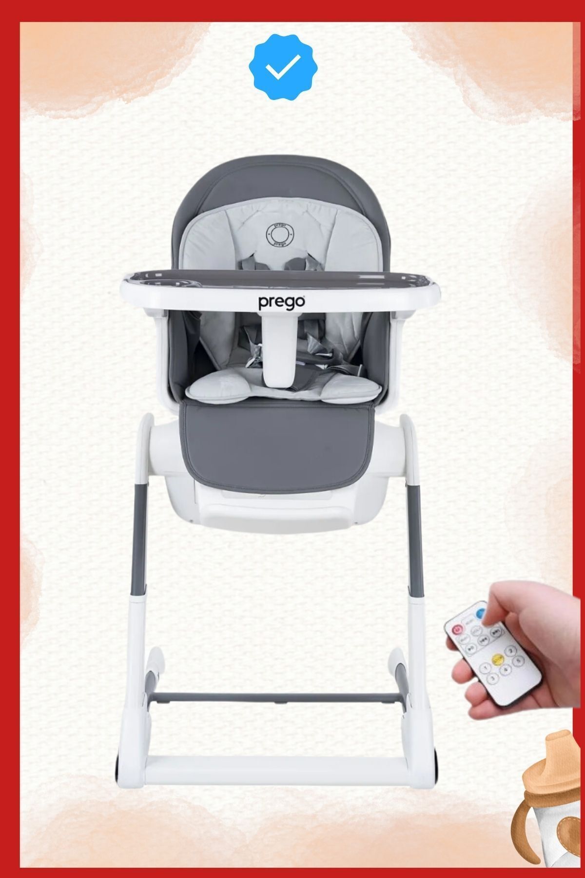 modabebekler Sese Duyarlı Bluetooth Özellikli Otomatik Lucca Model Kumandalı Mama Sandalyesi fotoğrafı 6 (önizleme)