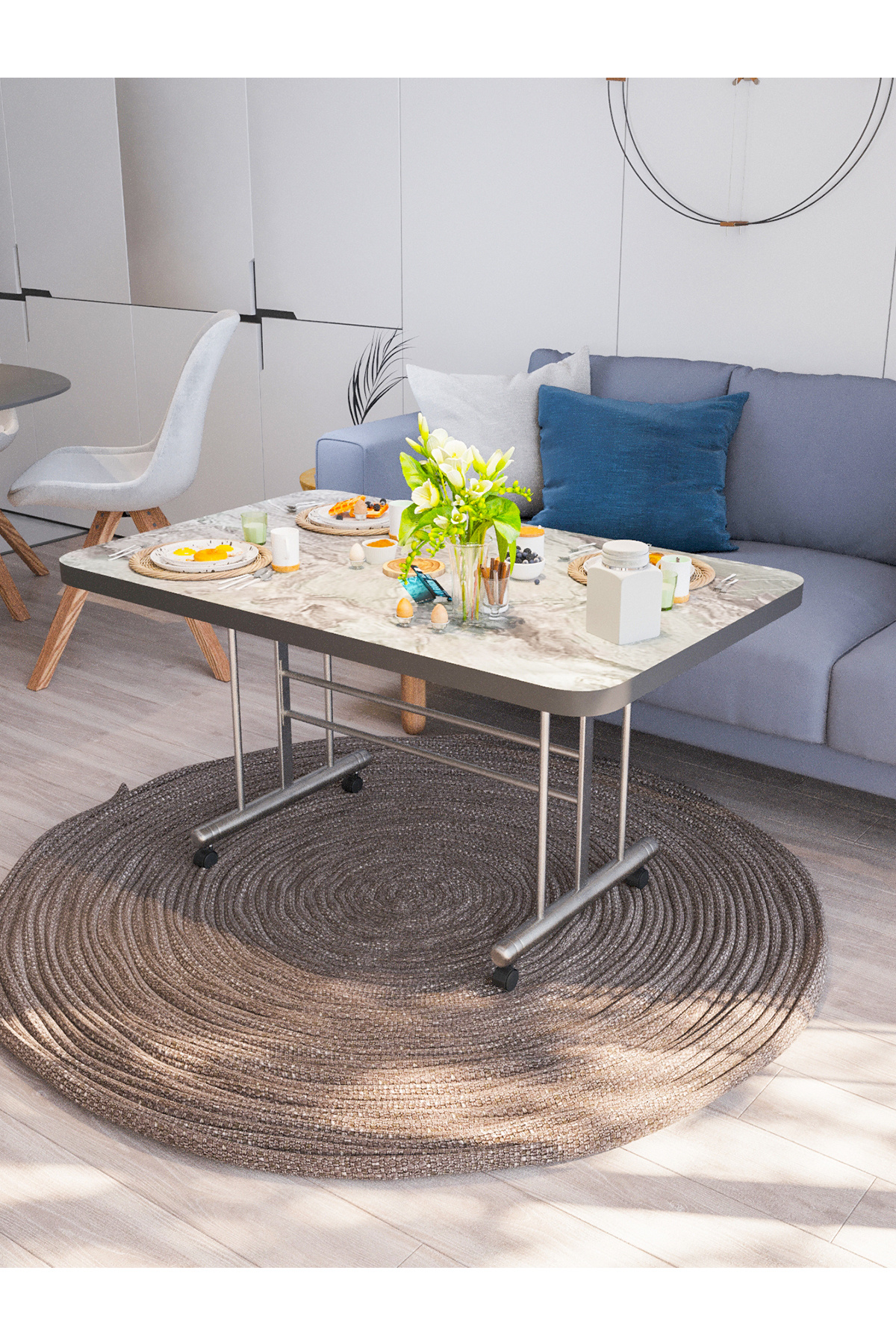Avenza Furniture TEKERLEKLİ ORTA SEHPA 70*110
