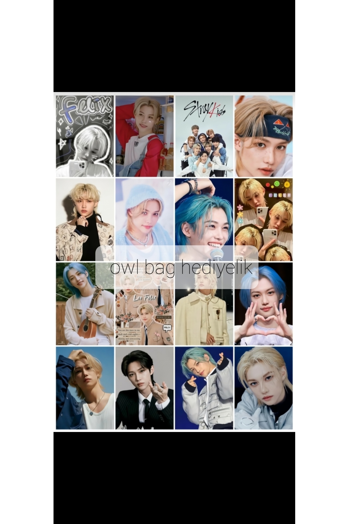 owl bag Kpop - stray kids - Felix desenli Tasarım 16' L Fotokart