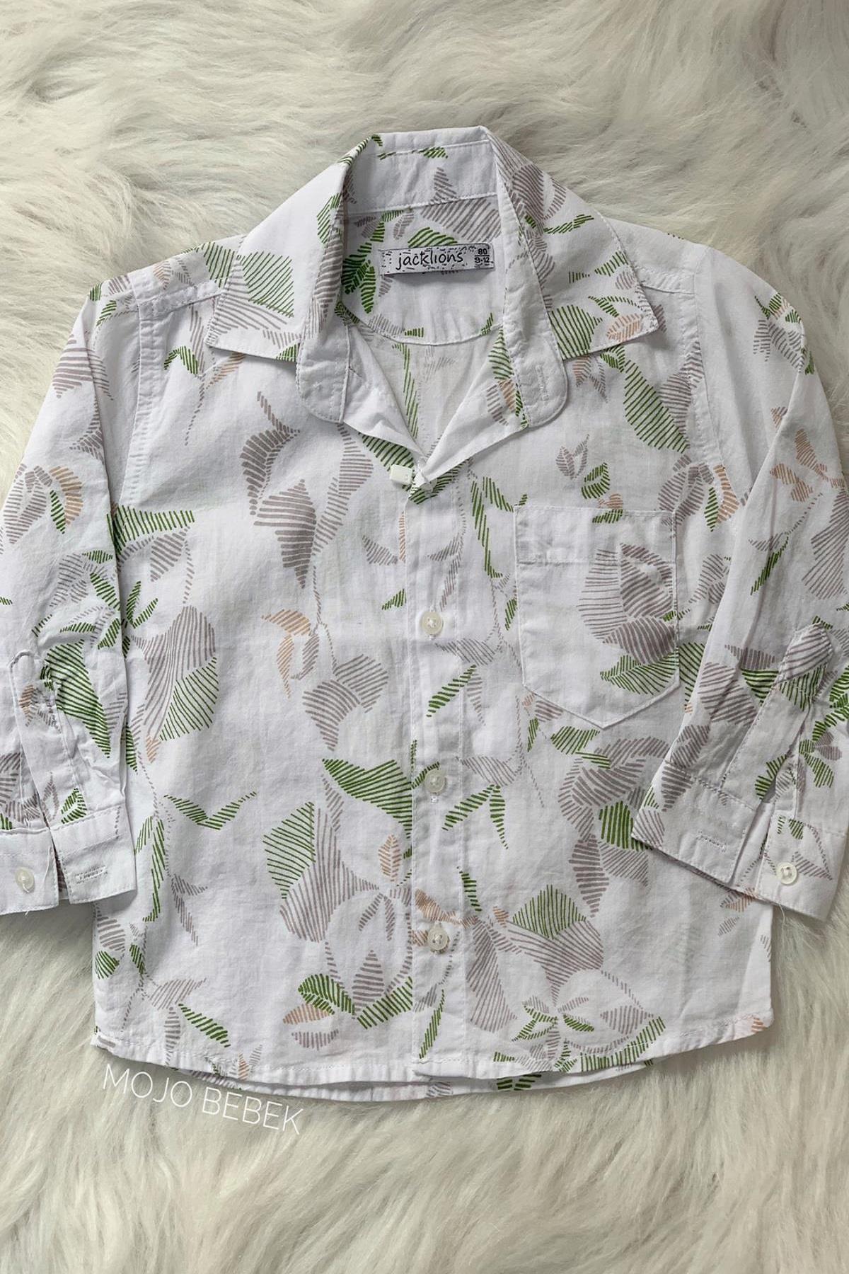 Mojo Bebek Mojo Erkek Bebek 1-4 Yaş Karışık Desenli Cepli Gömlek 22104 Ekru fotoğrafı 2 (önizleme)