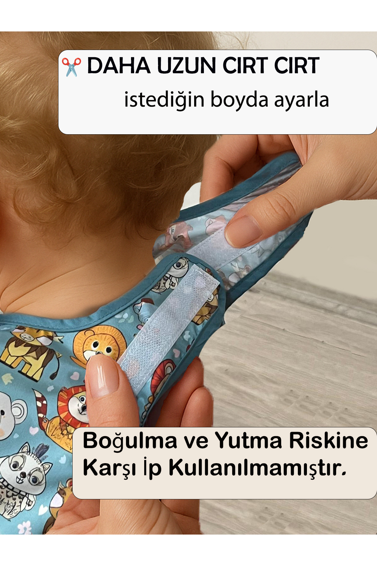 Gneisto Mama Önlüğü, Uzun Kollu Mama Önlüğü - Mavi | Blw Uyumlu, Su Geçirmez, Ipsiz Güvenli Tasarım fotoğrafı 2 (önizleme)