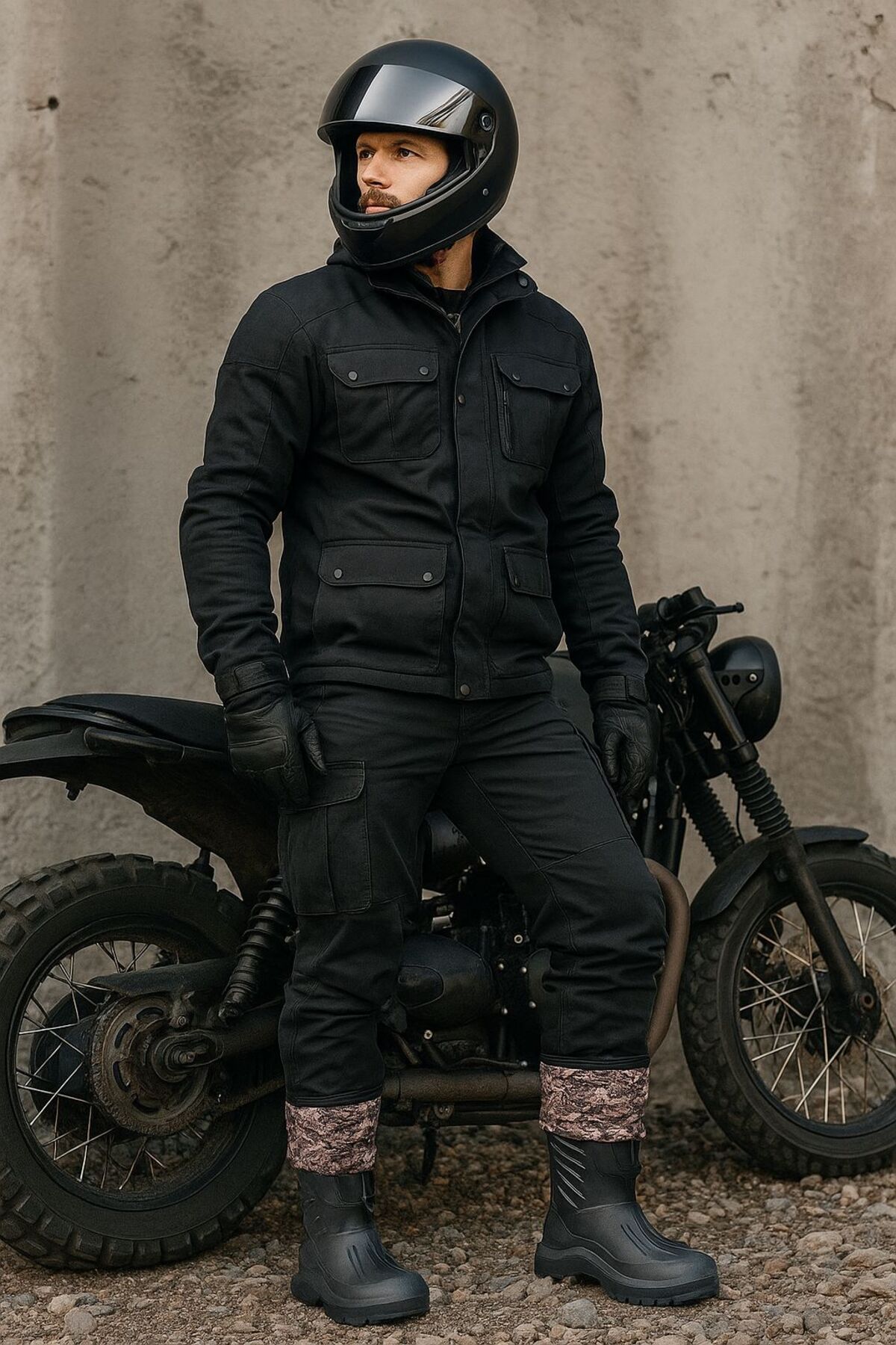 Prosheck  Erkek Siyah Su Geçirmez Balıkçı Motorcu Kurye Avcı Yağmur Kar Çizmesi Termal Çoraplı - Görsel 2