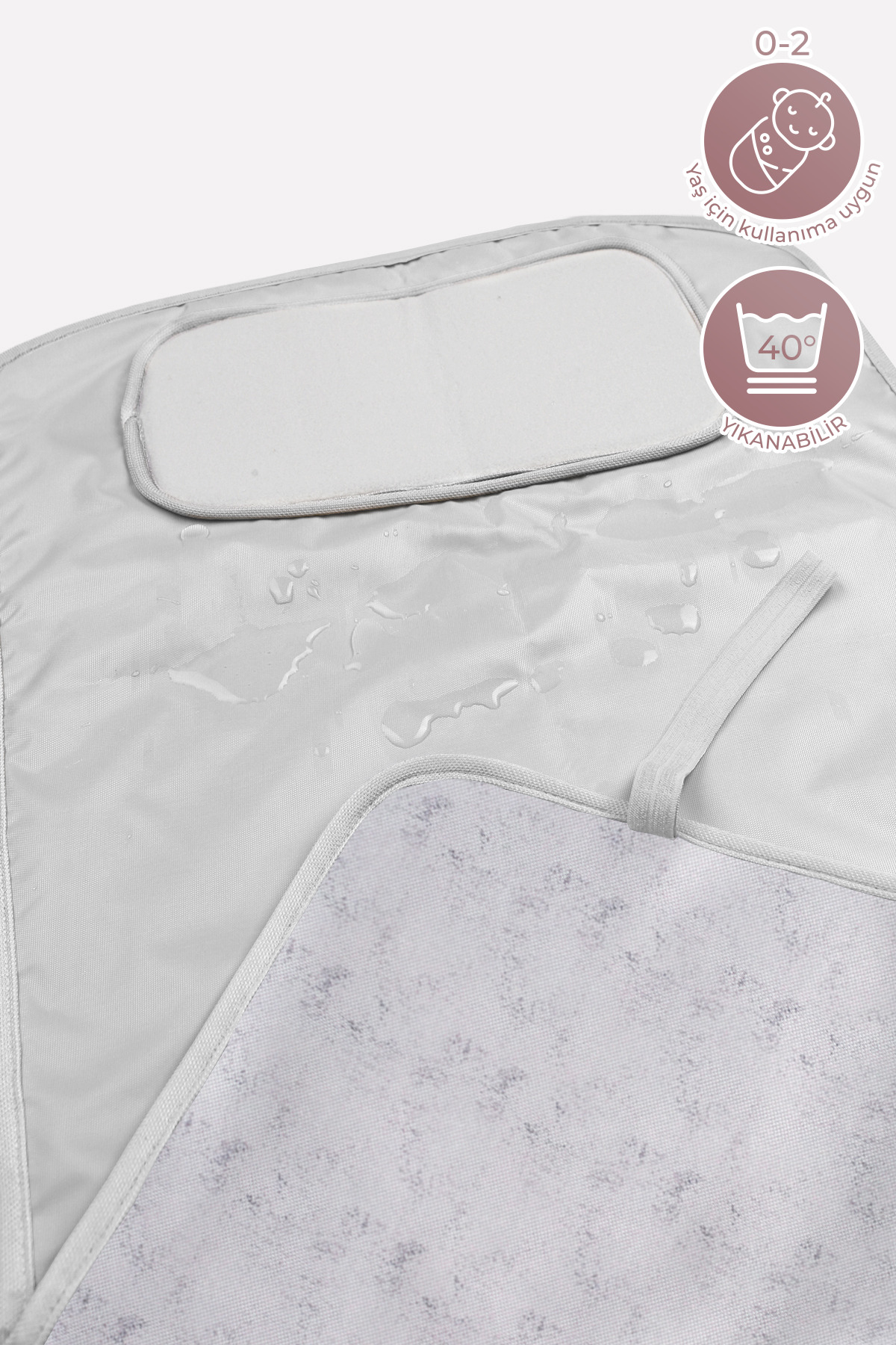 HAMUR Anne Bebek Bakım Örtüsü Yenidoğan Alt Açma Değiştirme Solid Gri Organizer Pedi Minderi Çift Taraflı fotoğrafı 3 (önizleme)