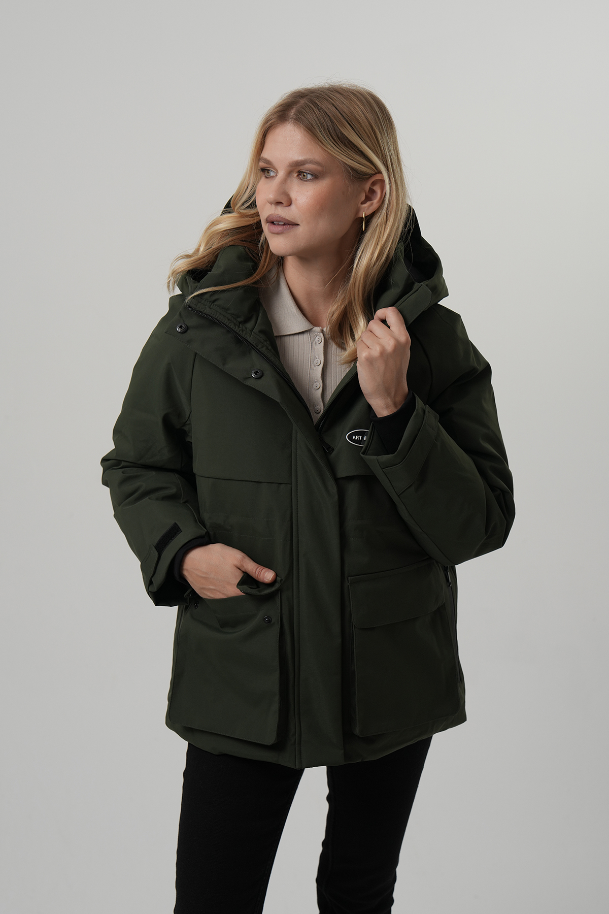 PIQUE  Kadin Mont Kapüşonlu Su itici Rüzgar Geçirmez Kadın Kaban - Görsel 3