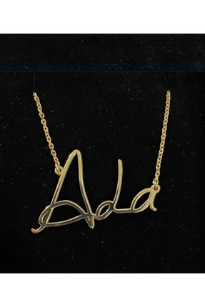 Alldo Jewelry İsim Gümüş Gold Kaplama Kolye 925 Ayar