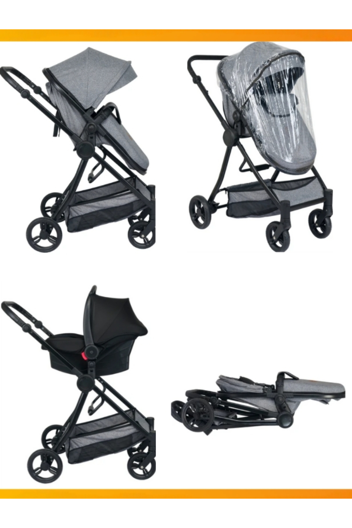 modabebekler Bebek Çeyiz Seti Pratik Kurulumlu Park Beşik Dayanıklı Bebek Arabası Rahat Ana Kucağı fotoğrafı 4 (önizleme)