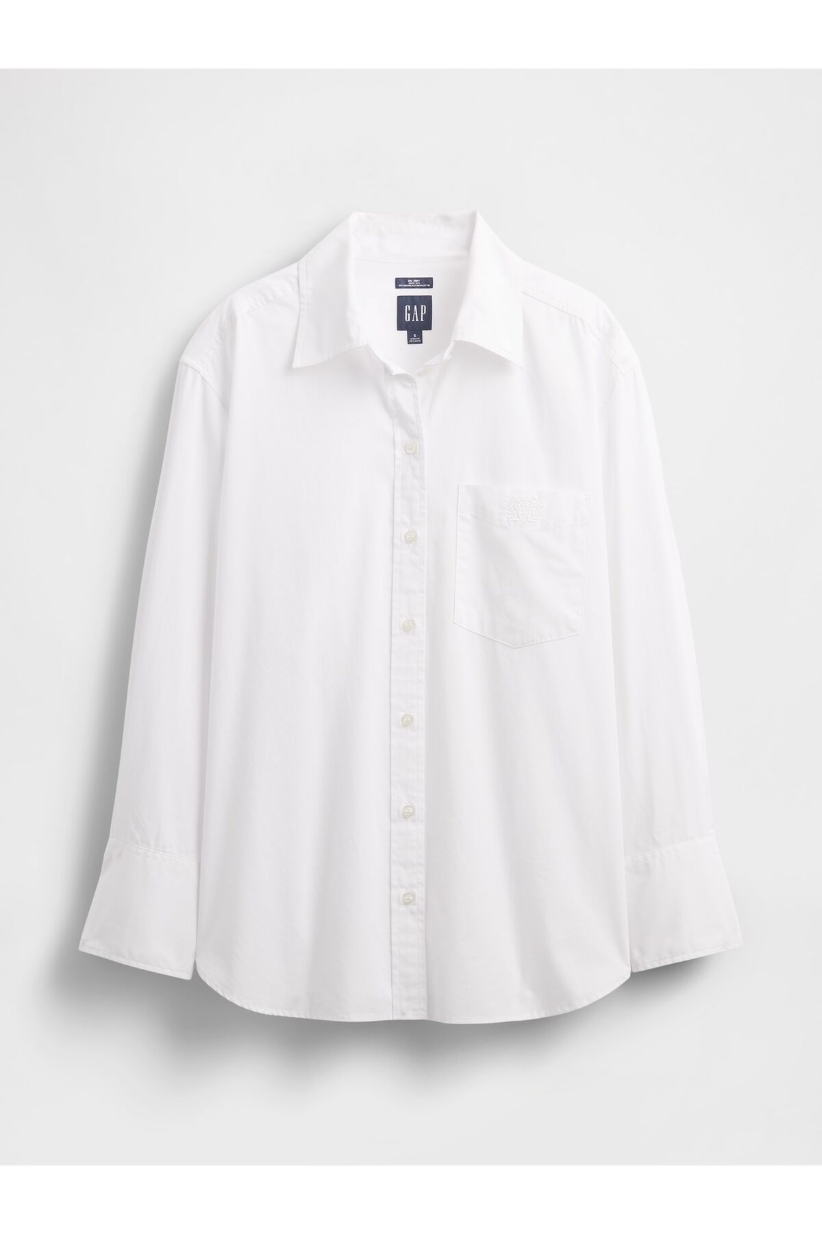GAP  Kadın Beyaz Organik Pamuk Poplin Big Gömlek - Görsel 2