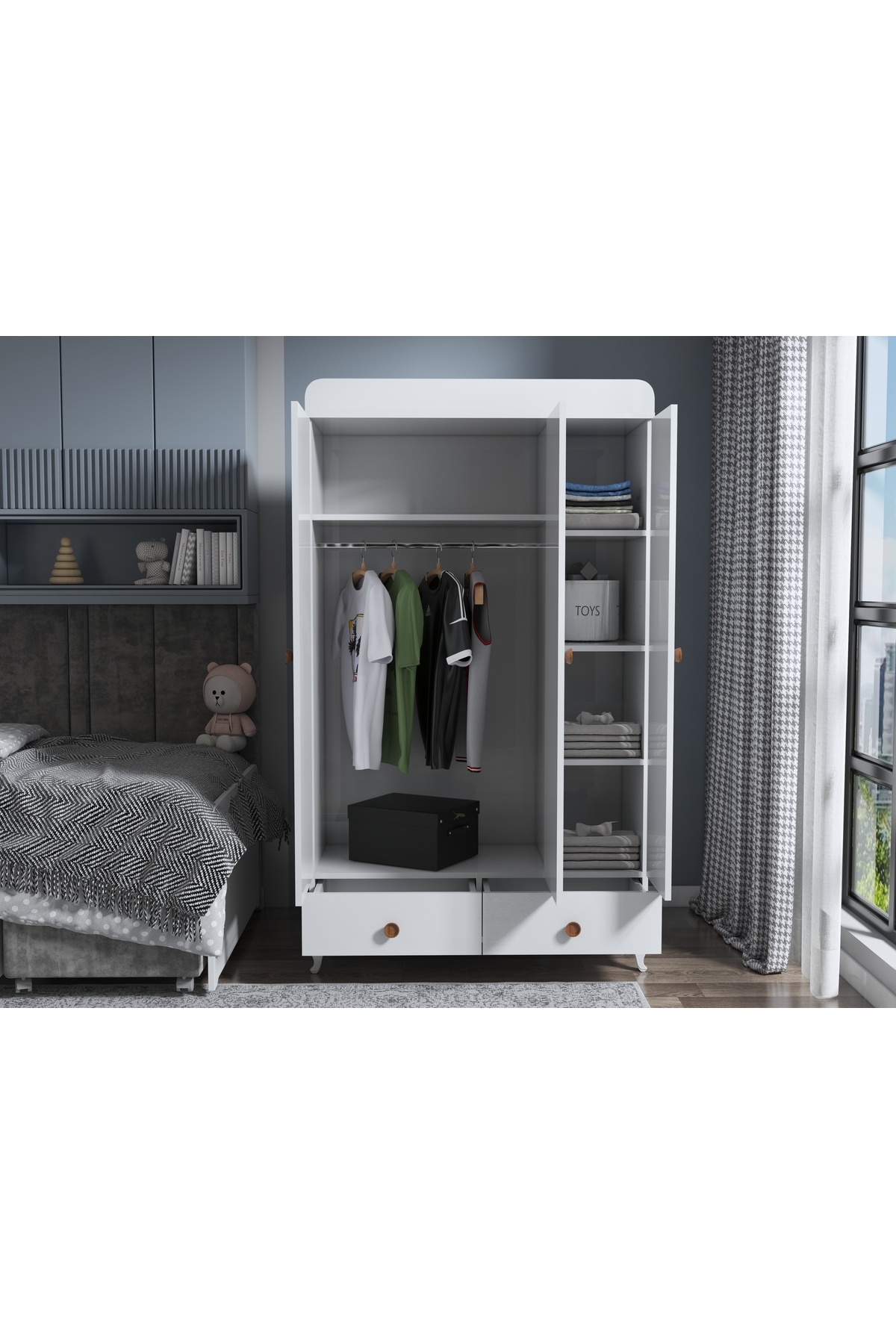 BANANA BABY MODİMOB PERA 3 KAPAKLI DOLAP-GARDIROP fotoğrafı 5 (önizleme)