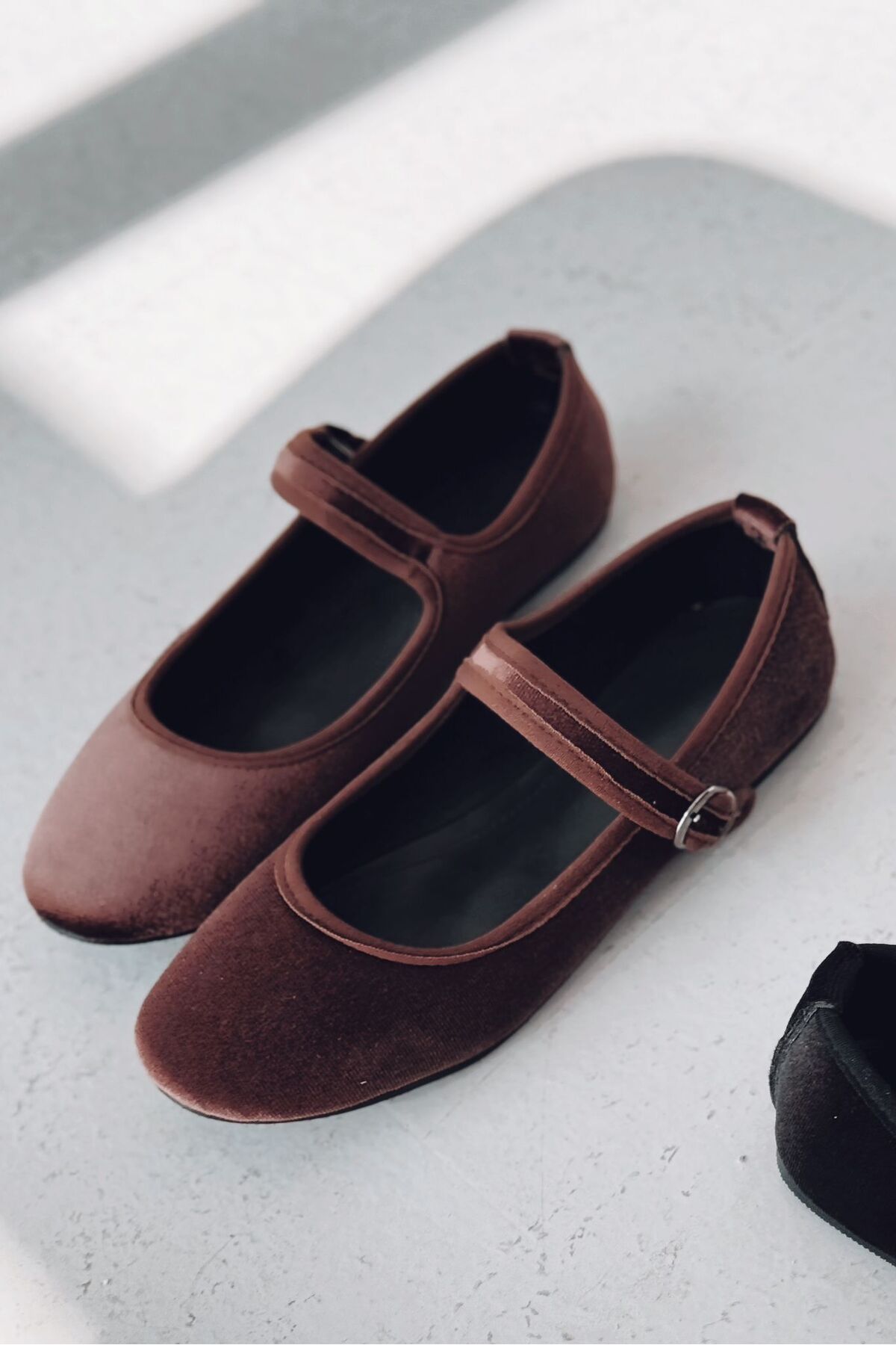 I Love Shoes Vosinta Kadife Mary Jane Babet Acıkahve görsel 5