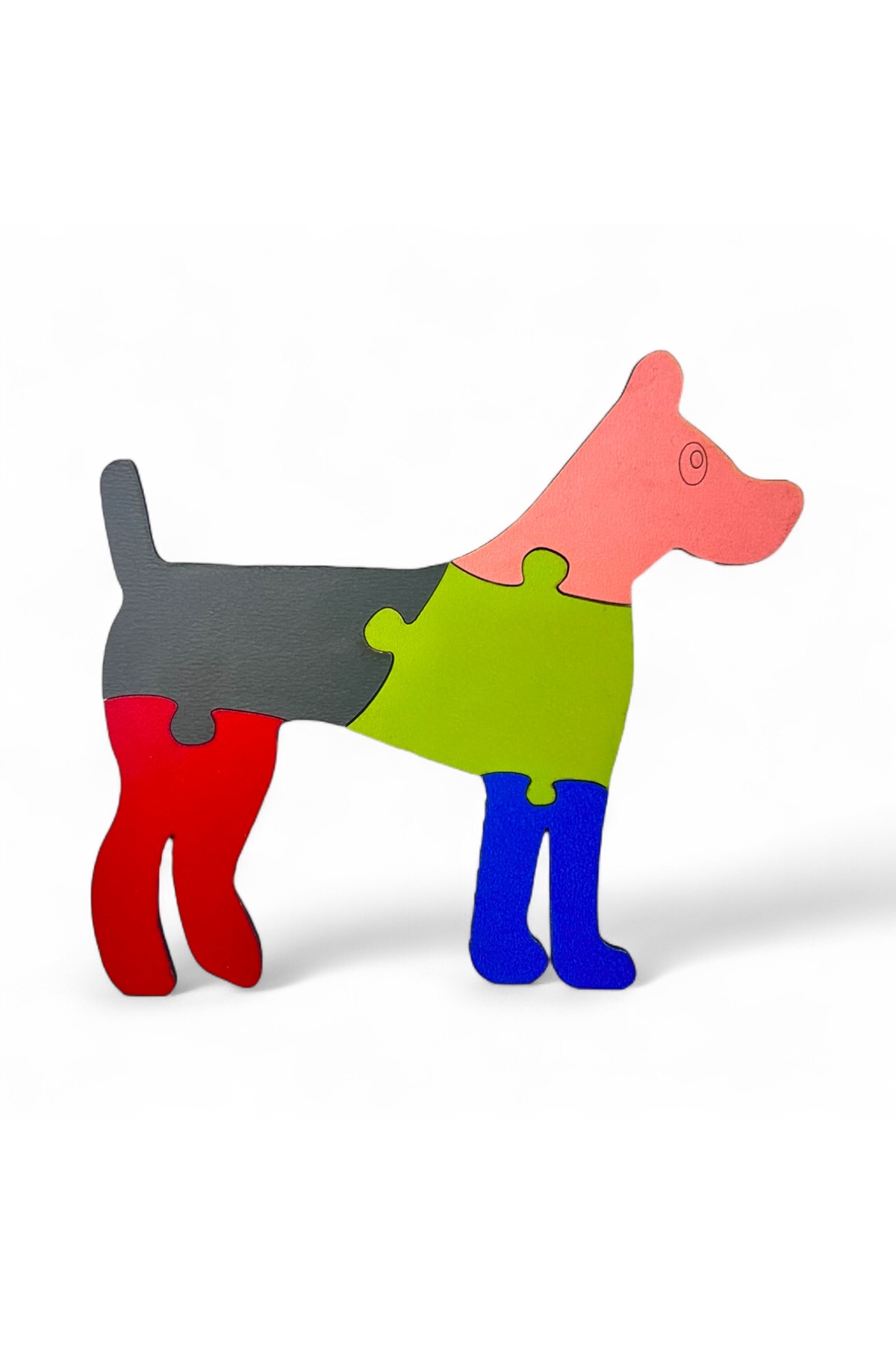 پازل ۵ تکه رنگارنگ ام‌دی‌اف با شکل سگ (بسته ۶ عددی)