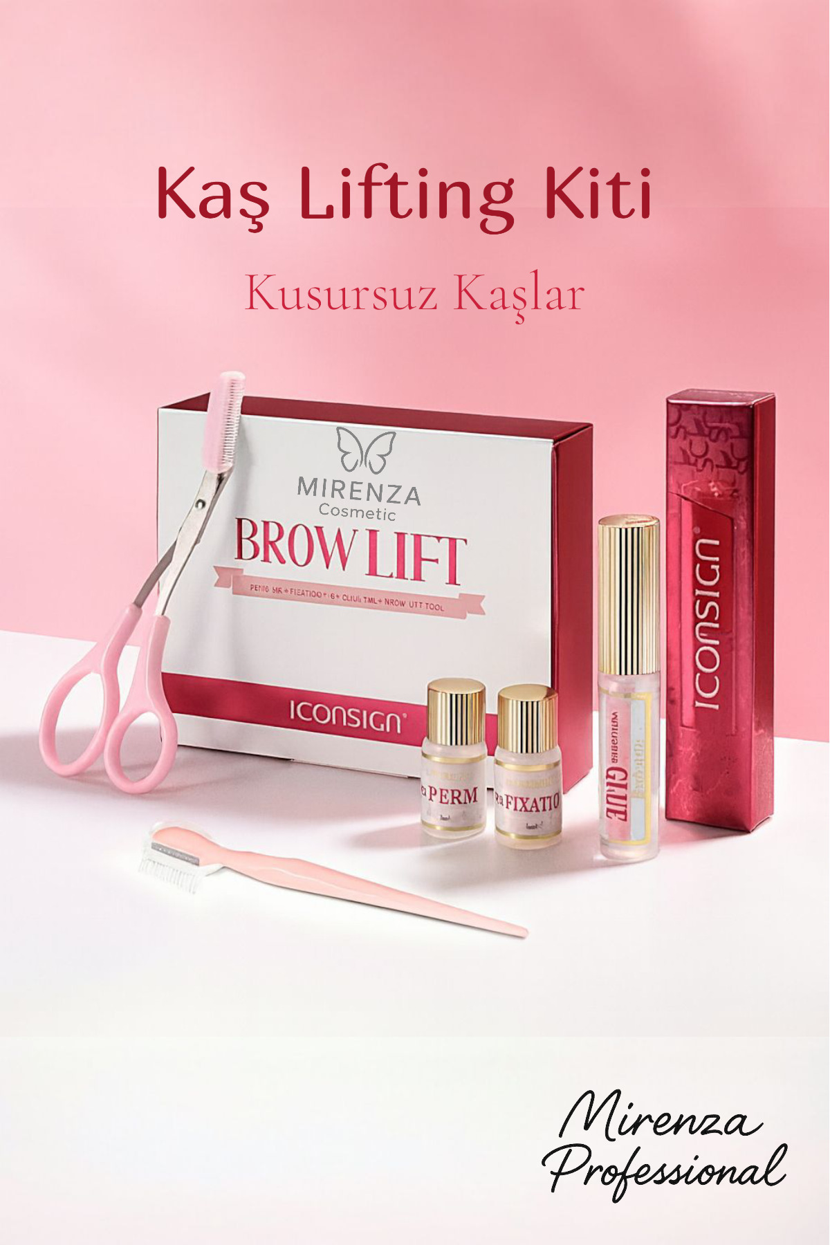 mirenza cosmetic Kaş Lifting Kiti Profesyonel Kaş Sabitleme Laminasyon Seti Brow Lift