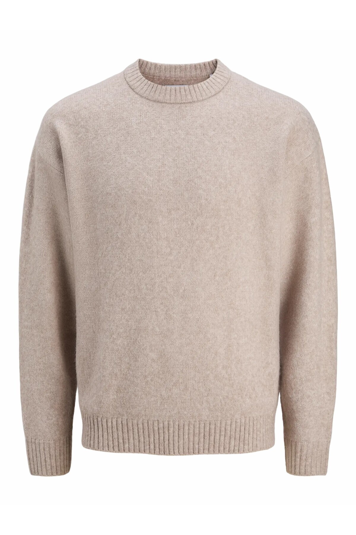 جک اند جونز ژاکت و ژاکت کش باف پشمی مردانه بژ Jjesoho Ollie Knit Crew Sn 12278924-Atmosphere