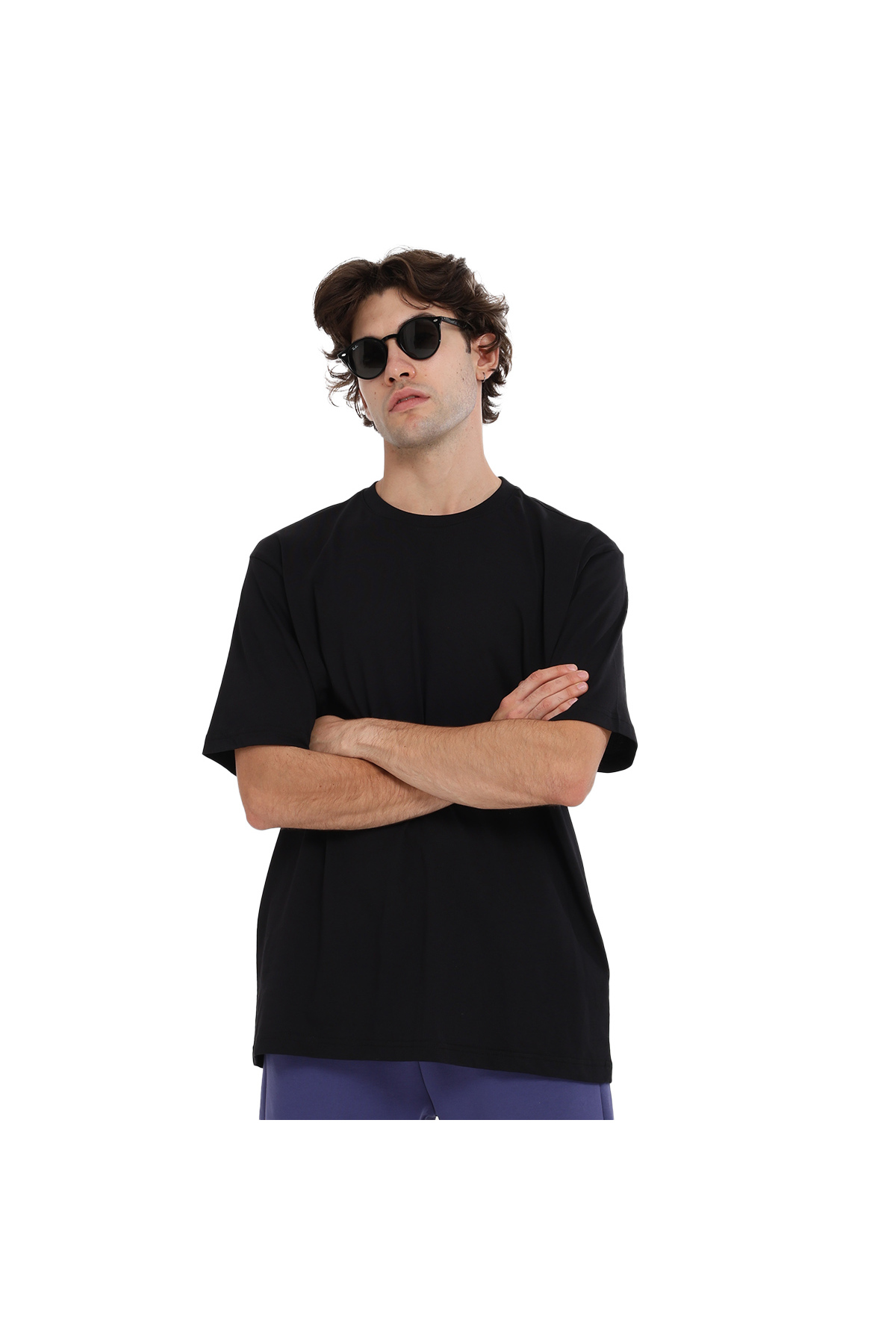 Wink Oversize Erkek Siyah Günlük Stil T-Shirt 25KE1024-SYH