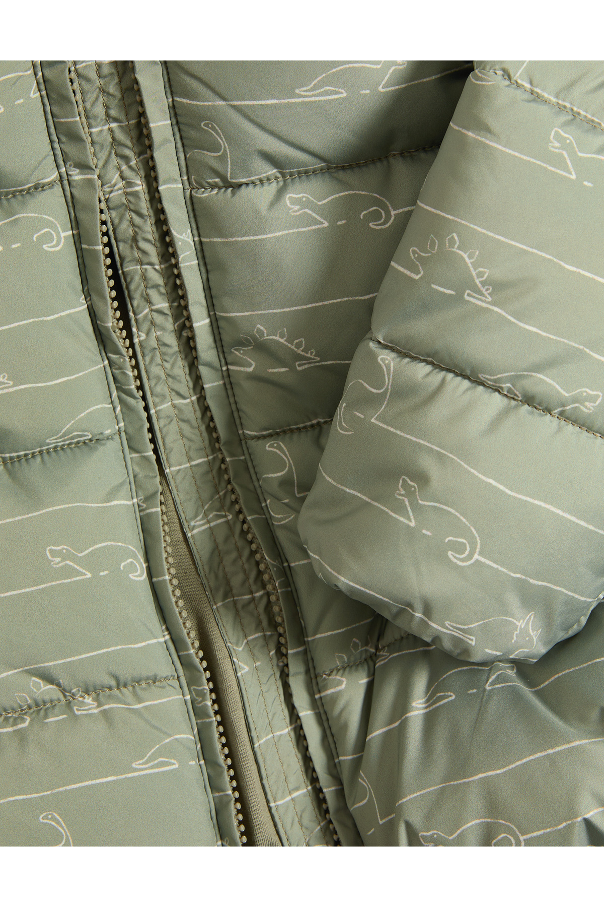 Marks & Spencer Dinozor Desenli Kapüşonlu Mont (0–3 Yaş) fotoğrafı 3 (önizleme)