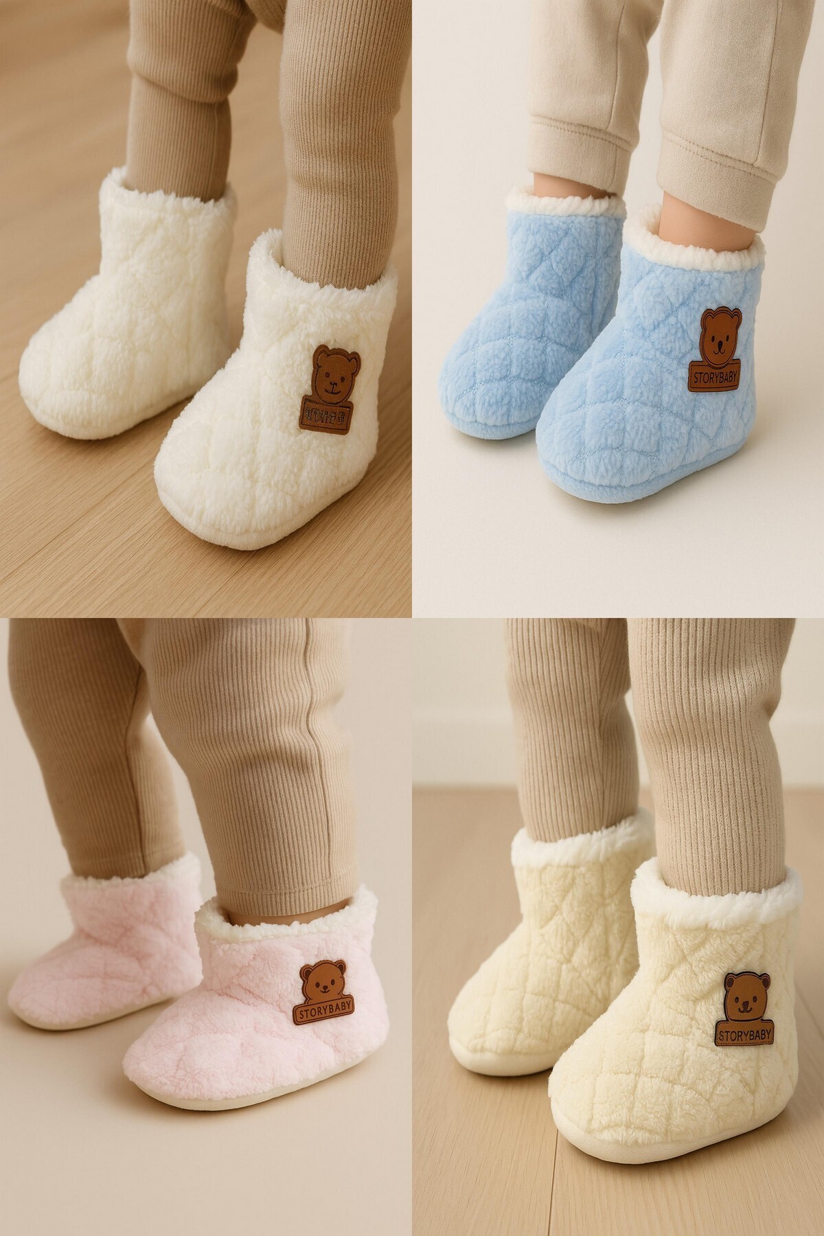 dinamik çocuk Bebek Panduf Patik Unısex Triko Welsoft Kaydırmaz Taban (Tabanölçü 12cm) Kreş Ayakkabısı 6-12ay fotoğrafı 4 (önizleme)