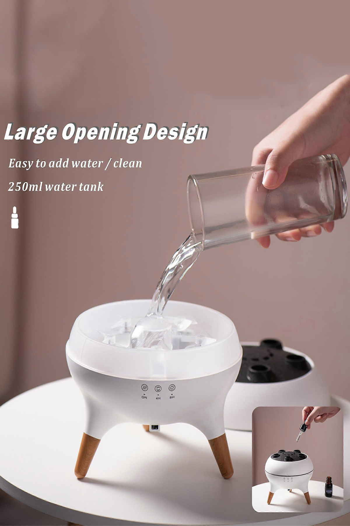 Resim EXENAR Dinamik Denizanası Hava Nemlendirici ve Esansiyel Yağ Difüzörü - Çok Fonksiyonlu - 7 Renk Işık 