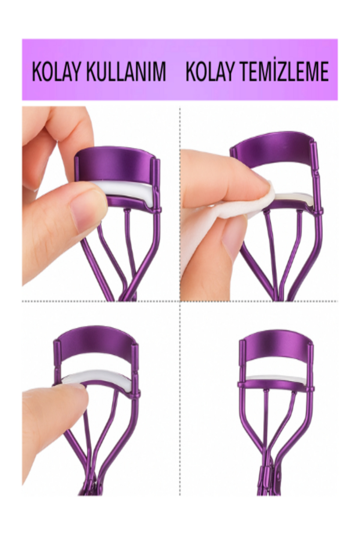 Kirpik Kıvırıcı Kirpik Makası Pro Eyelash Curler Makyaj Maskara Rimel Eyeliner Uyumlu Kirpik Kıvırma Makası — بنفش morkirpikkıvırıcı — تصویر 5 از 6