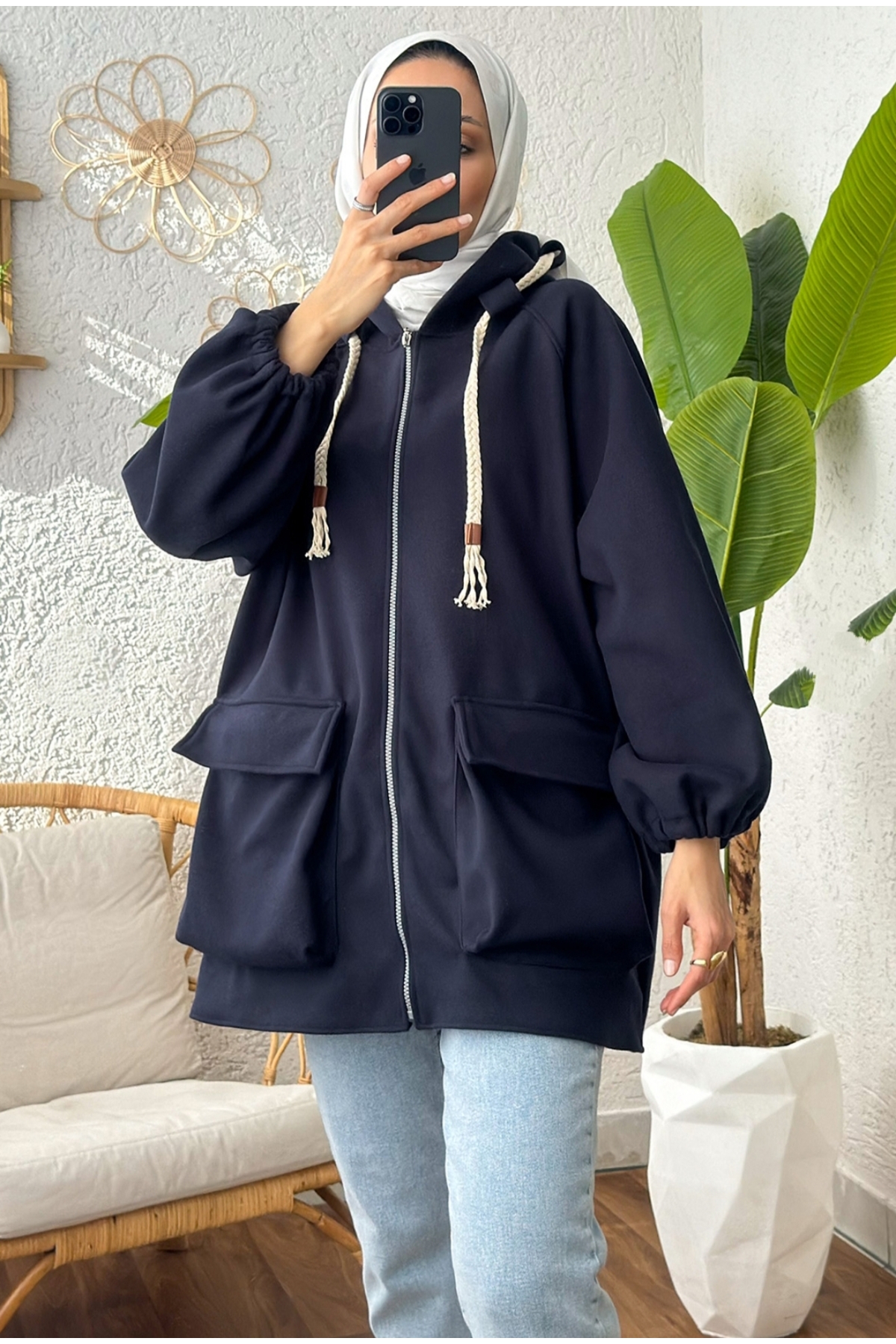 shop Körük cepli kaşe kaban görsel 3