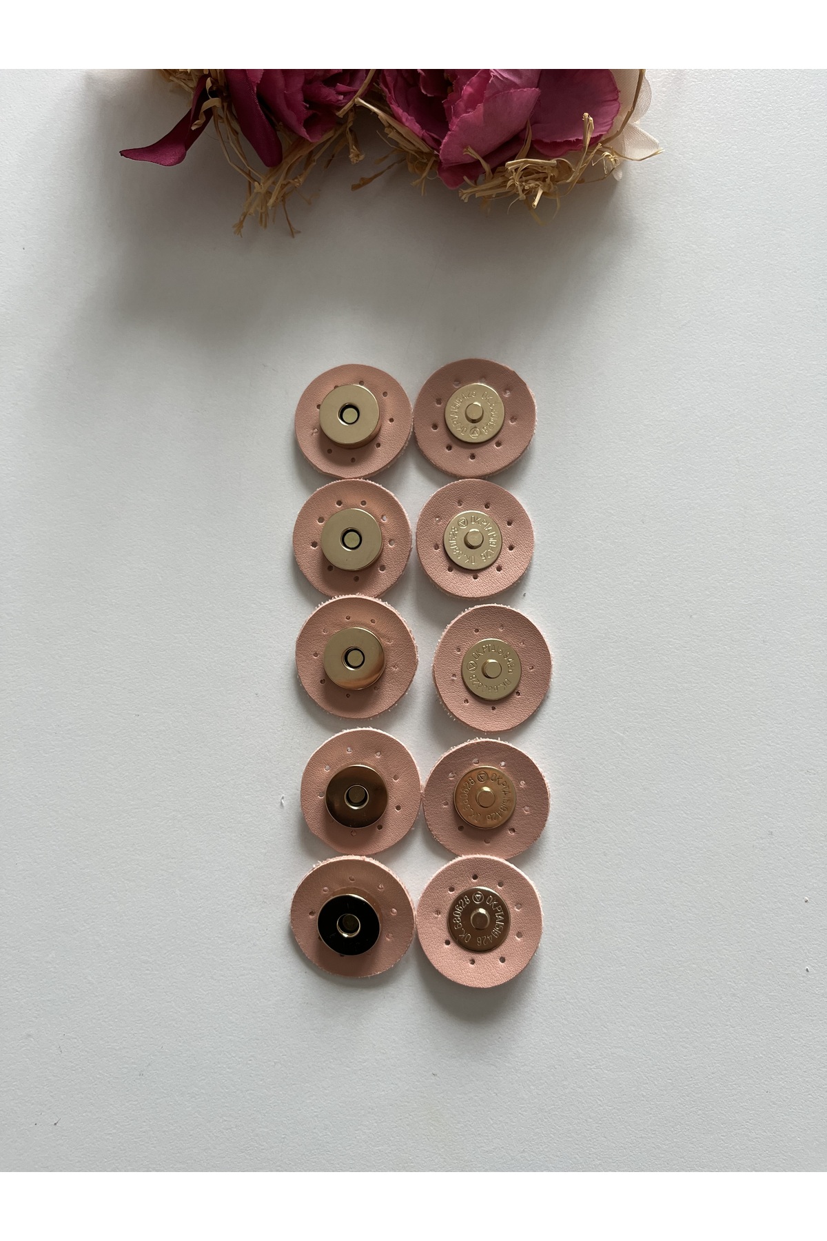 Quintuple Leather Magnet for Knitted Bags - Quintuple Snap Fastener