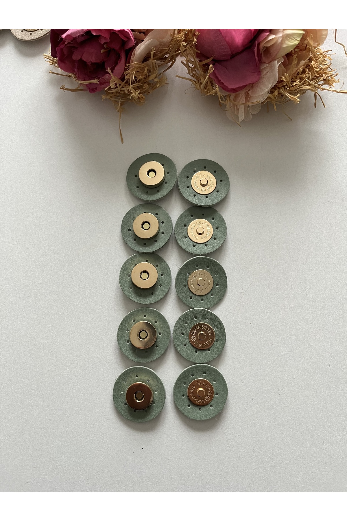 Quintuple Leather Magnet for Knitted Bags - Quintuple Snap Fastener