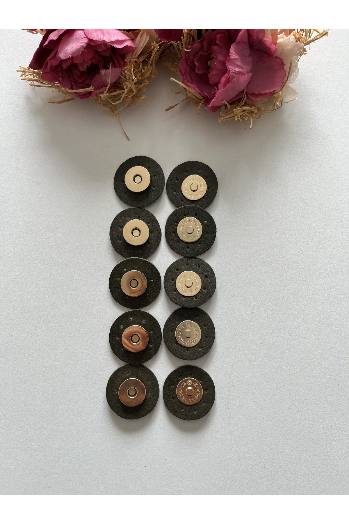Quintuple Leather Magnet for Knitted Bags - Quintuple Snap Fastener