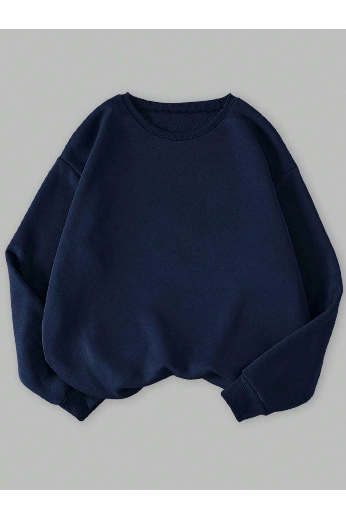 EYAX MODA 3'LÜ AVANTAJ SET BÜYÜK BEDEN BİSİKLET YAKA SWEATSHIRT görsel 4