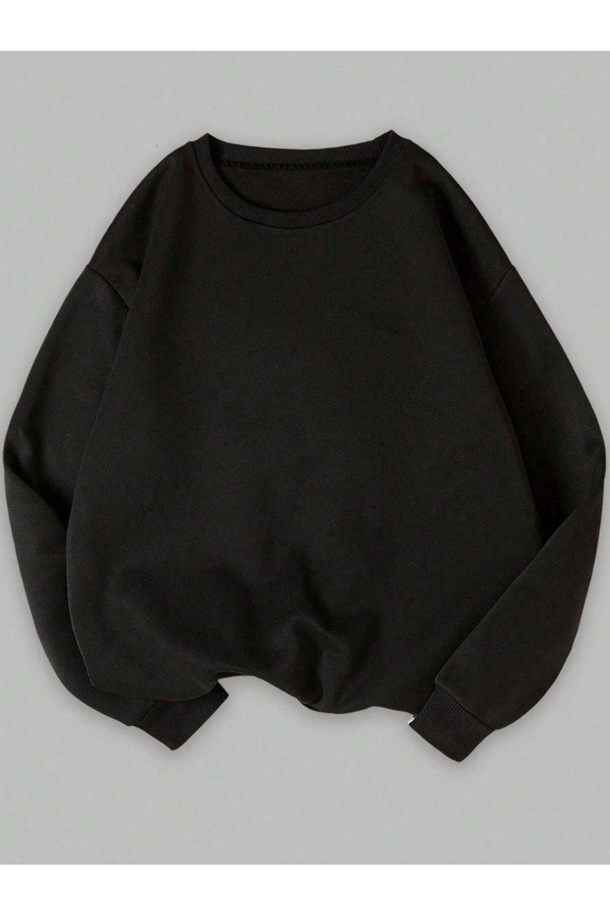 EYAX MODA 3'LÜ AVANTAJ SET BÜYÜK BEDEN BİSİKLET YAKA SWEATSHIRT görsel 2