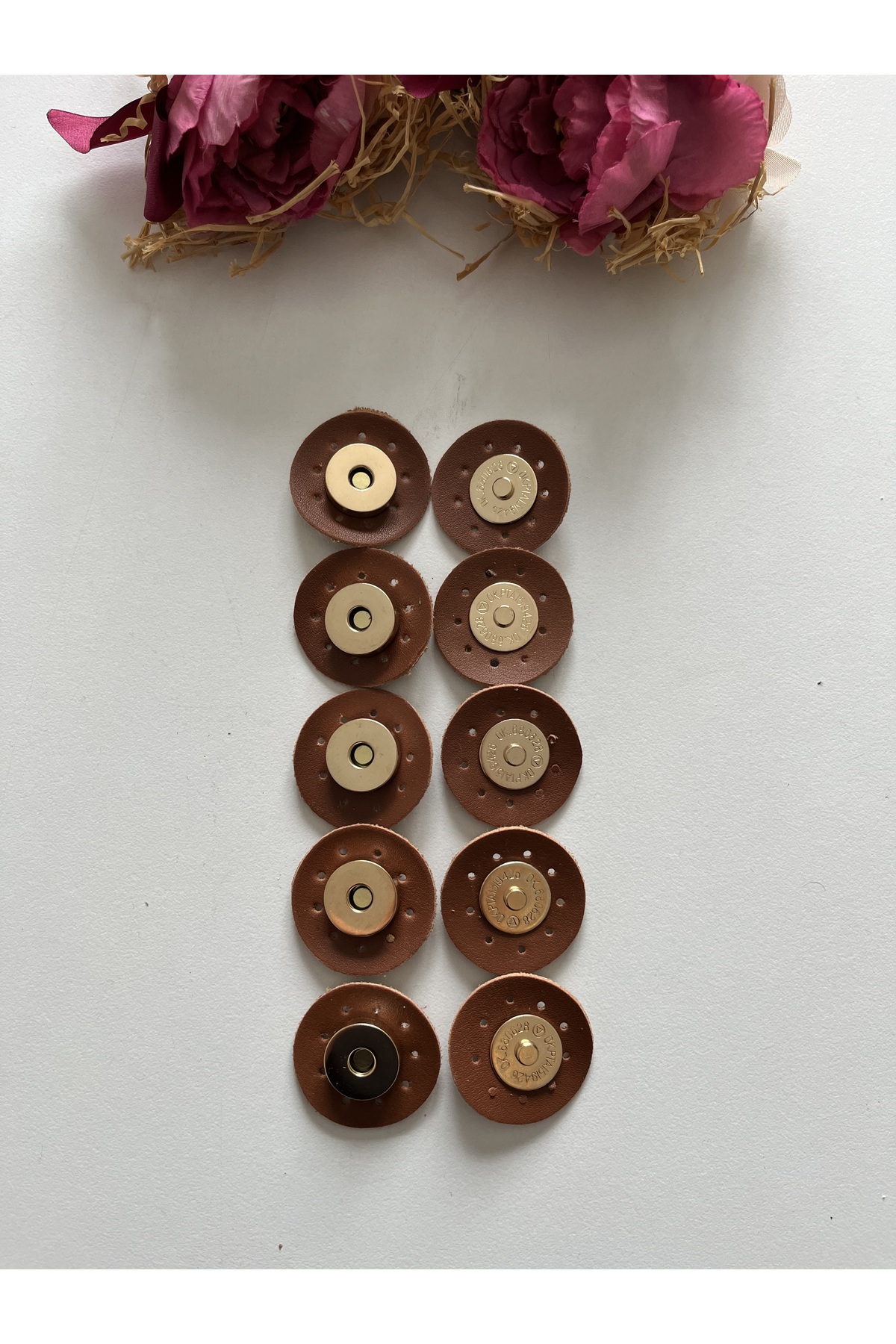 Quintuple Leather Magnet for Knitted Bags - Quintuple Snap Fastener