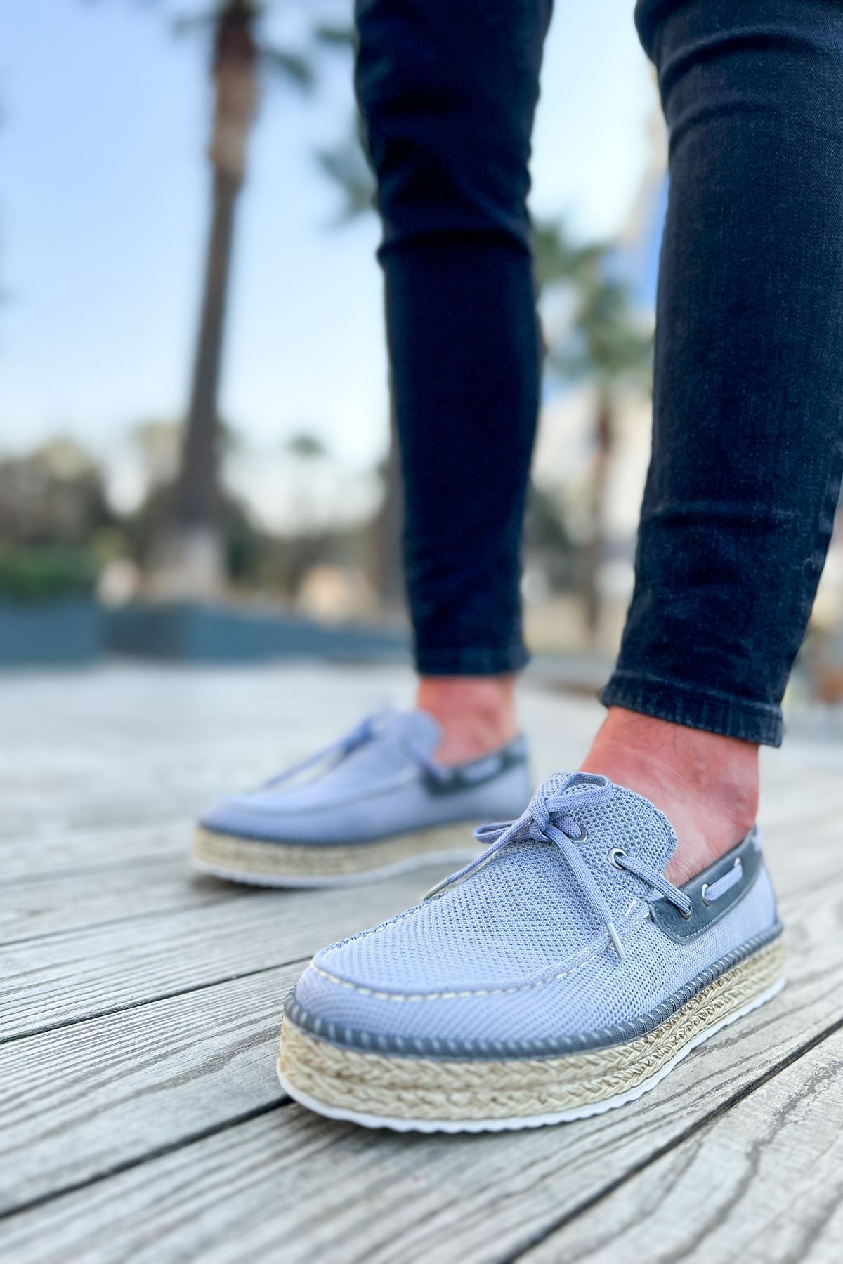 Esto Espadrille Casual Lace-Up مردانه اسپادریل آنتراسیت Zerenyus
