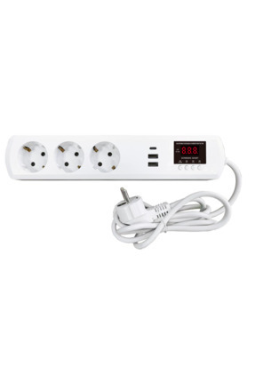 JIUJI Akım ve Voltaj Korumalı Uzatmalı Çoklu Priz 16A Voltaj ve Akım Koruma P...