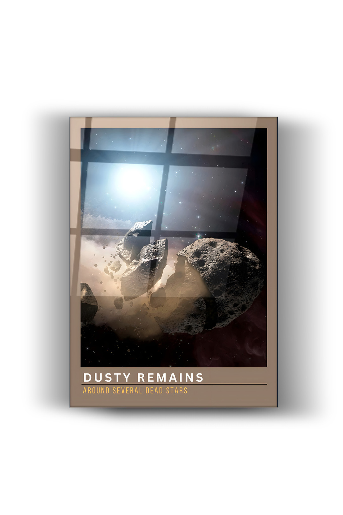 Derin Uzay Ve Asteroit Manzarası Cam Tablo-Ev-Ofis Dekorasyonu