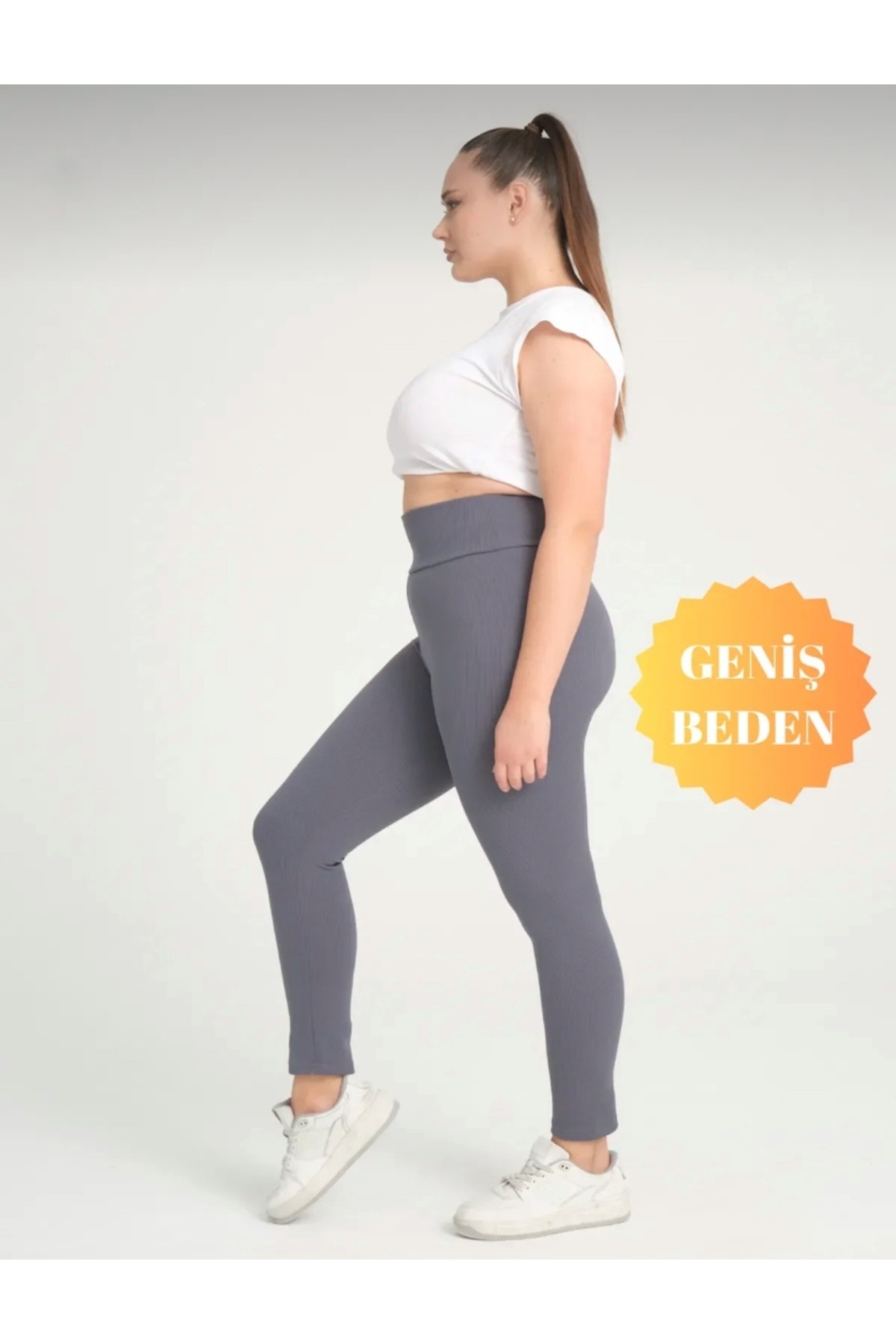 PUQHQA Büyük Beden Fitilli Yüksek Bel Toparlayıcı Tayt