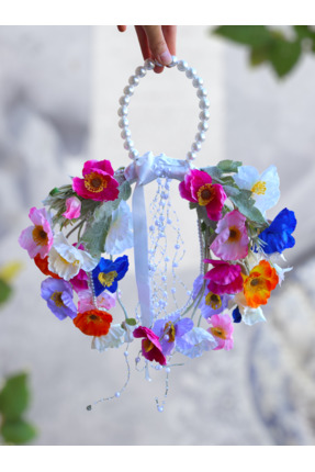 Ütopik çiçek Gelincik buketi İncili gelin çiçeği nikah çiçeği