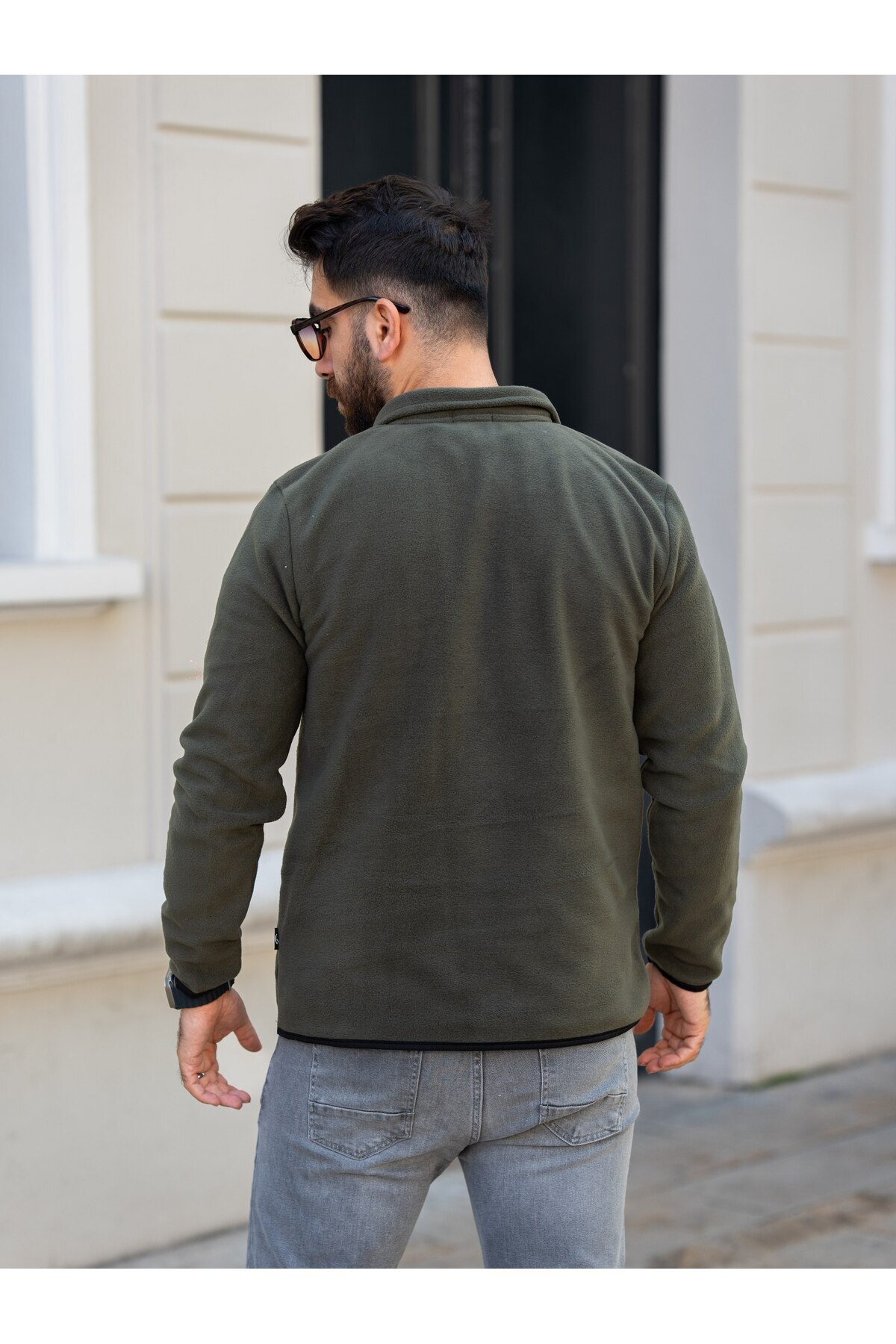 SWEATSHIRT پشمی زیپی دار — خاکی FPS-02 — تصویر 4 از 4