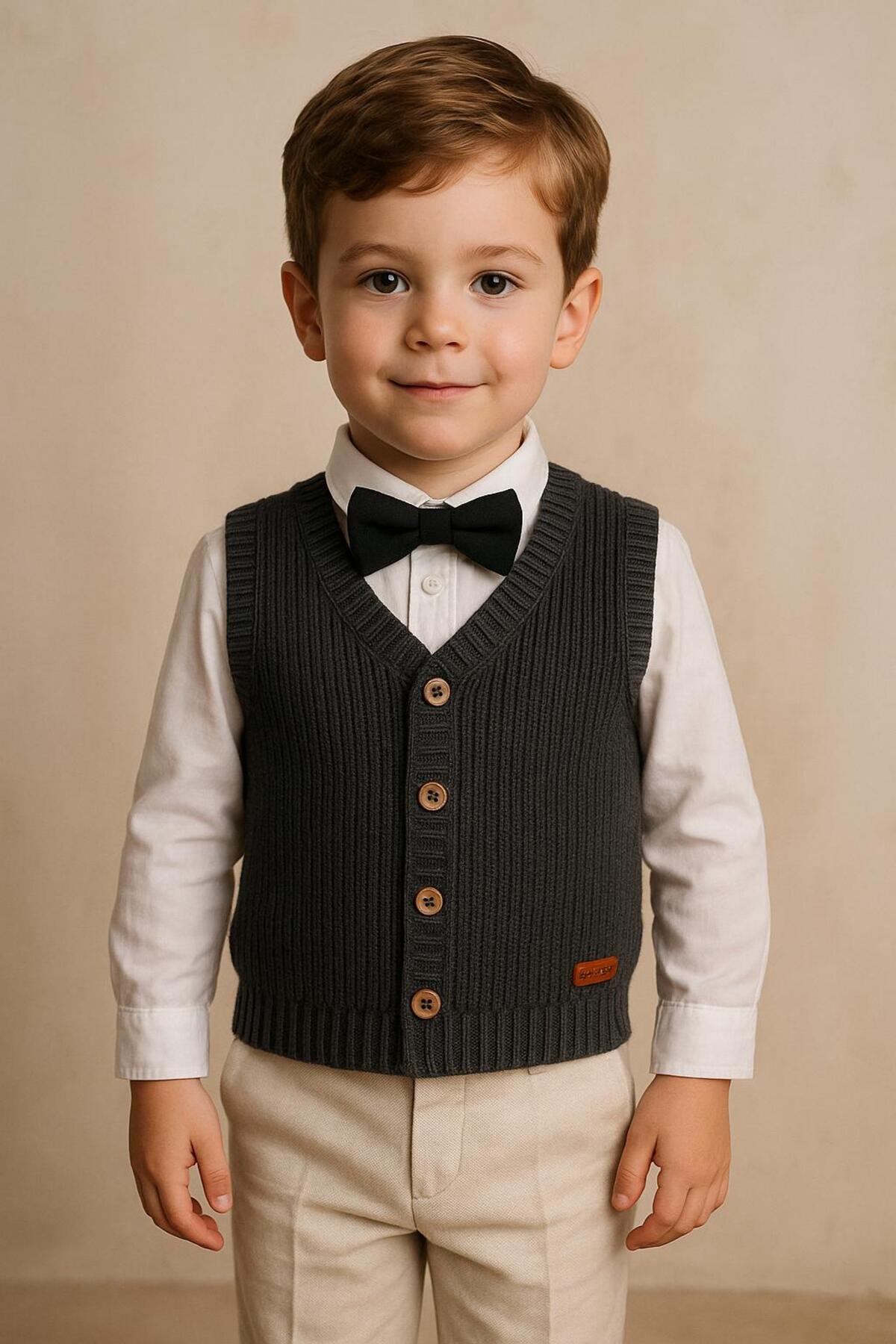 meriç bebe - bütün çocuklar melektir. mrc Erkek Çocuk Selanik Örgü Yelek – Esnek ve Şık – 0-5 Yaş fotoğrafı 5 (önizleme)