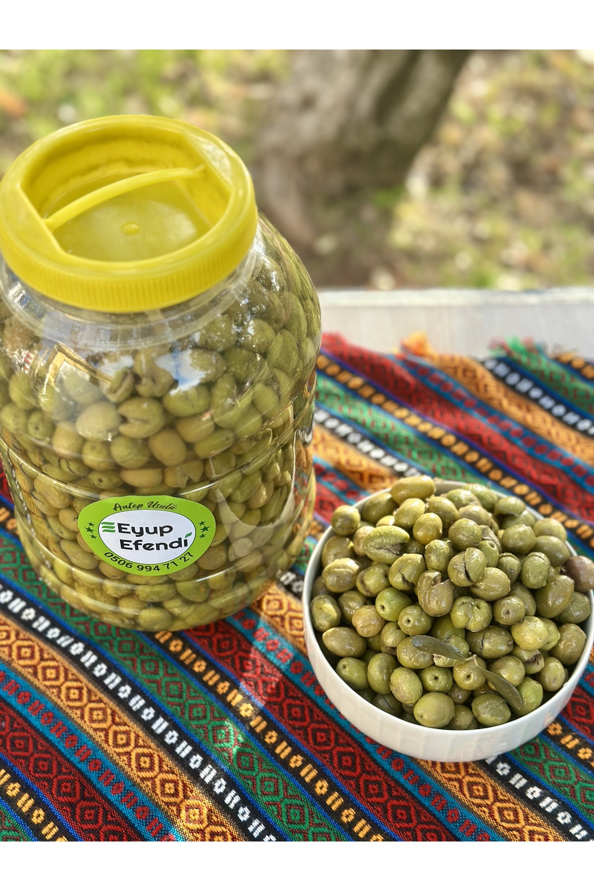 eyup efendi Antep Usulü 4500 cc Katkısız Taş Kırma Yeşil Zeytin