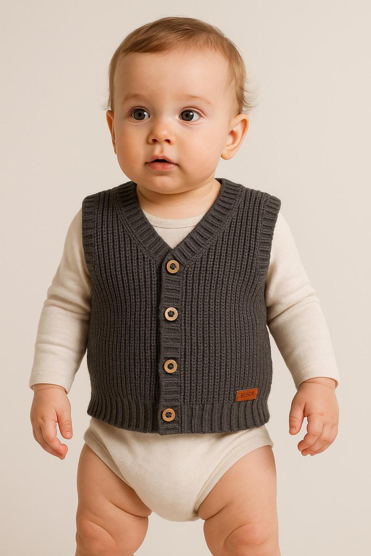 meriç bebe - bütün çocuklar melektir. mrc Erkek Çocuk Selanik Örgü Yelek – Esnek ve Şık – 0-5 Yaş fotoğrafı 3 (önizleme)