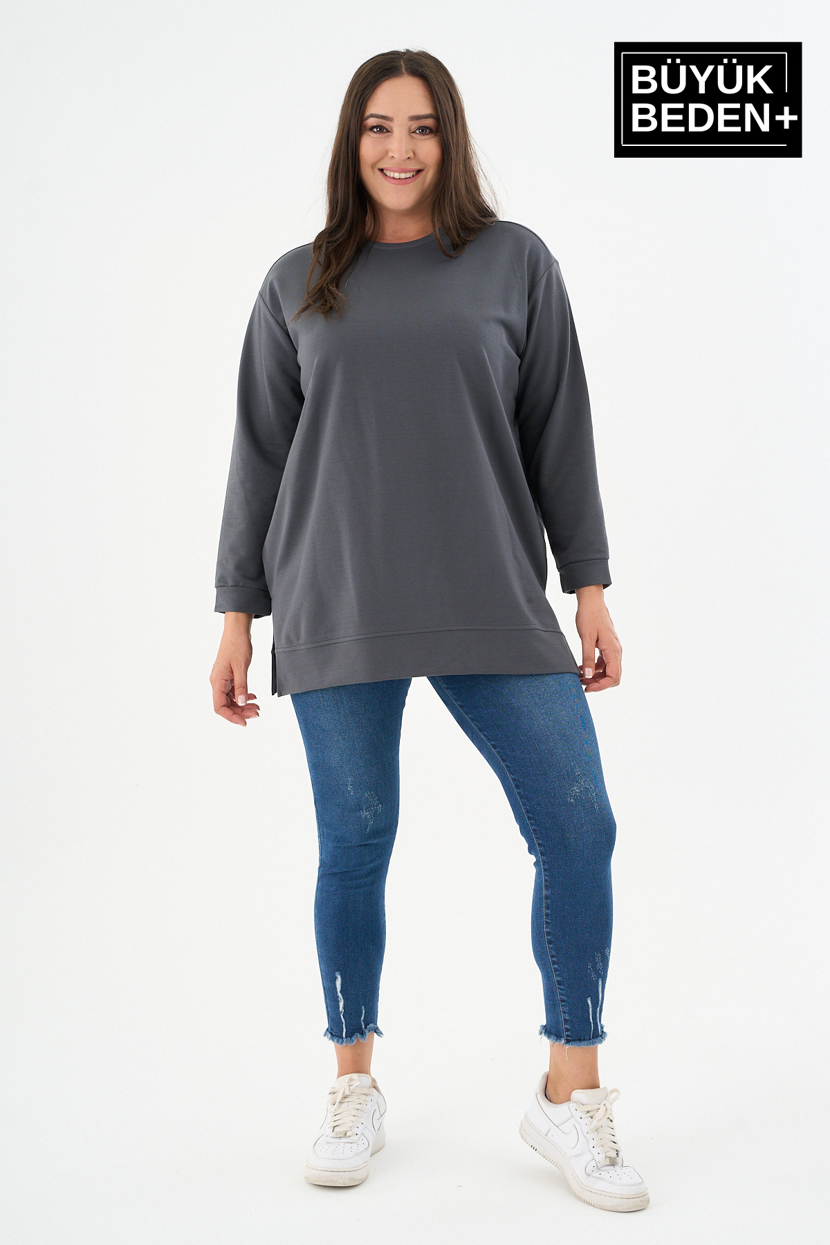 Superlife Kadın Tunik Büyük Beden Sweatshırt SPR26BTK990