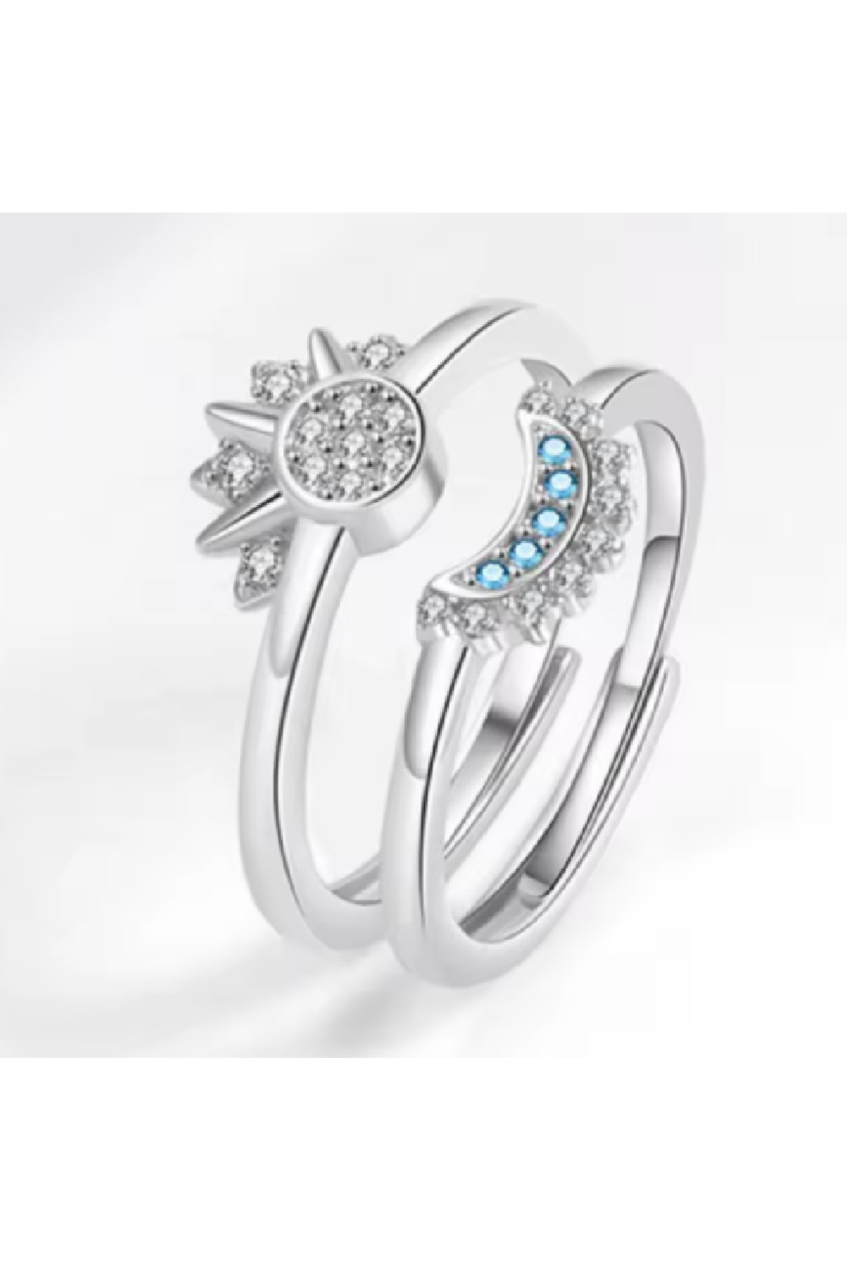 ZETCONCEPT Zet Style Kozmik Işıltı: Ay ve Güneş Yüzük Seti