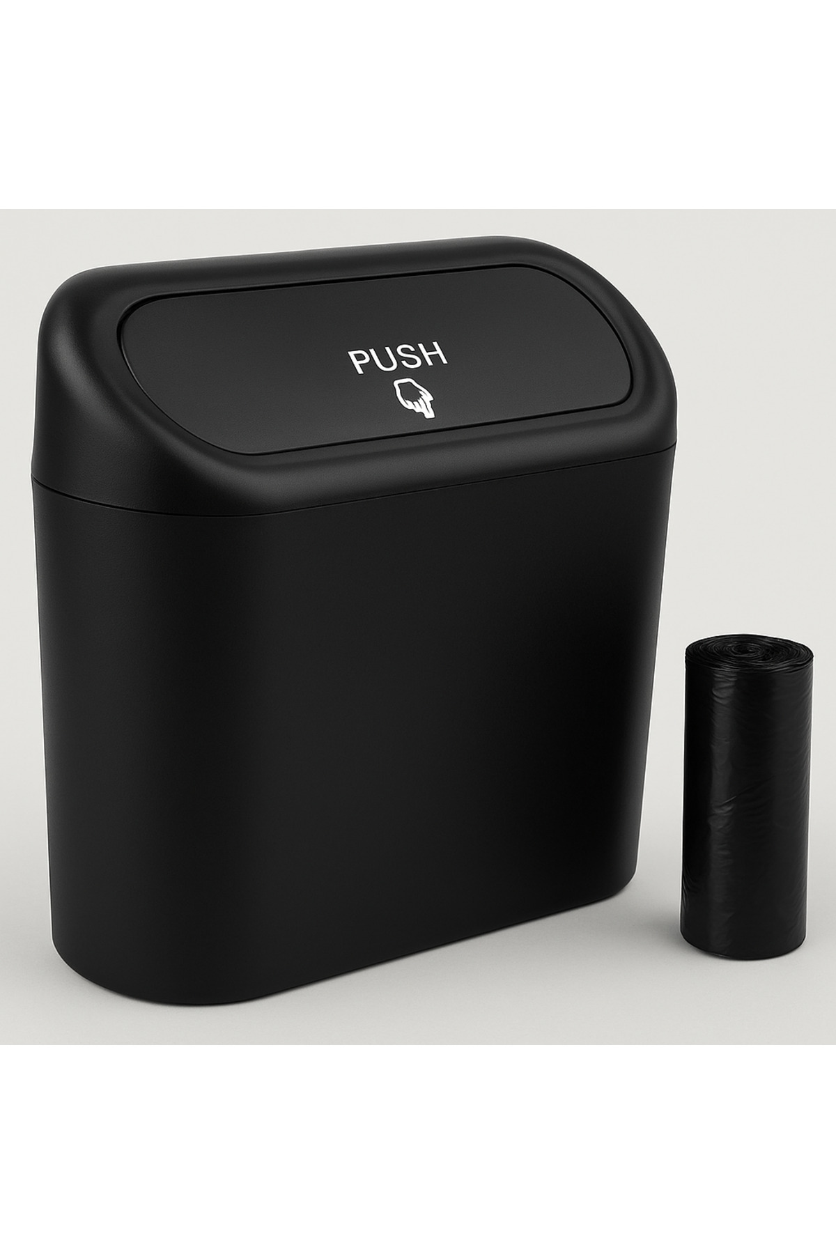 Rafine Araba Oto Siyah Çöp Kutusu,15 Adet Çöp Torbası Hediyeli.Araç İçi Taşınabilir Çöp Kovası