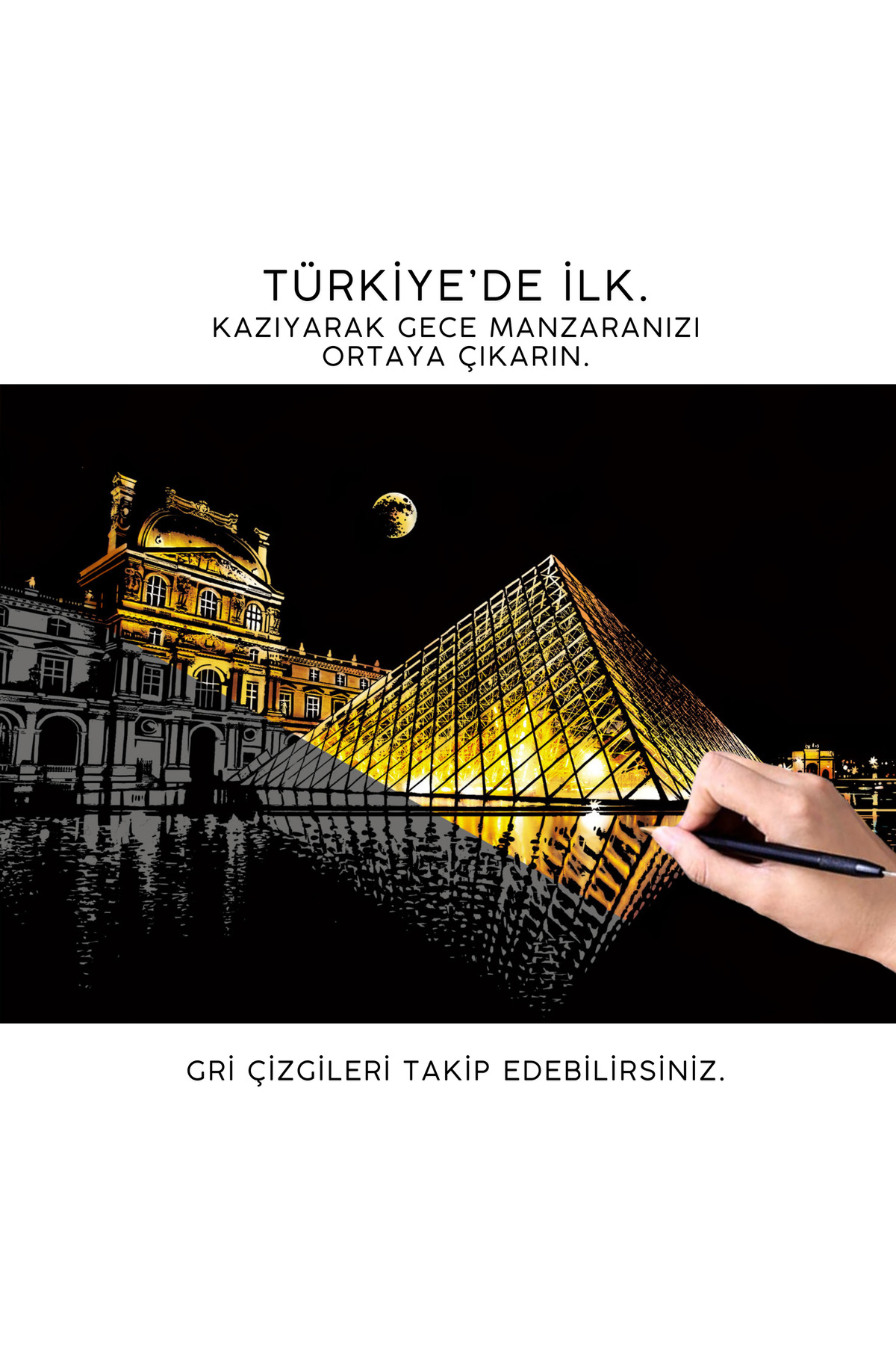 Kazart Kazıma Sanatı - LOUVRE SETİ 2 Kalem Dahil, A3, Hediyelik