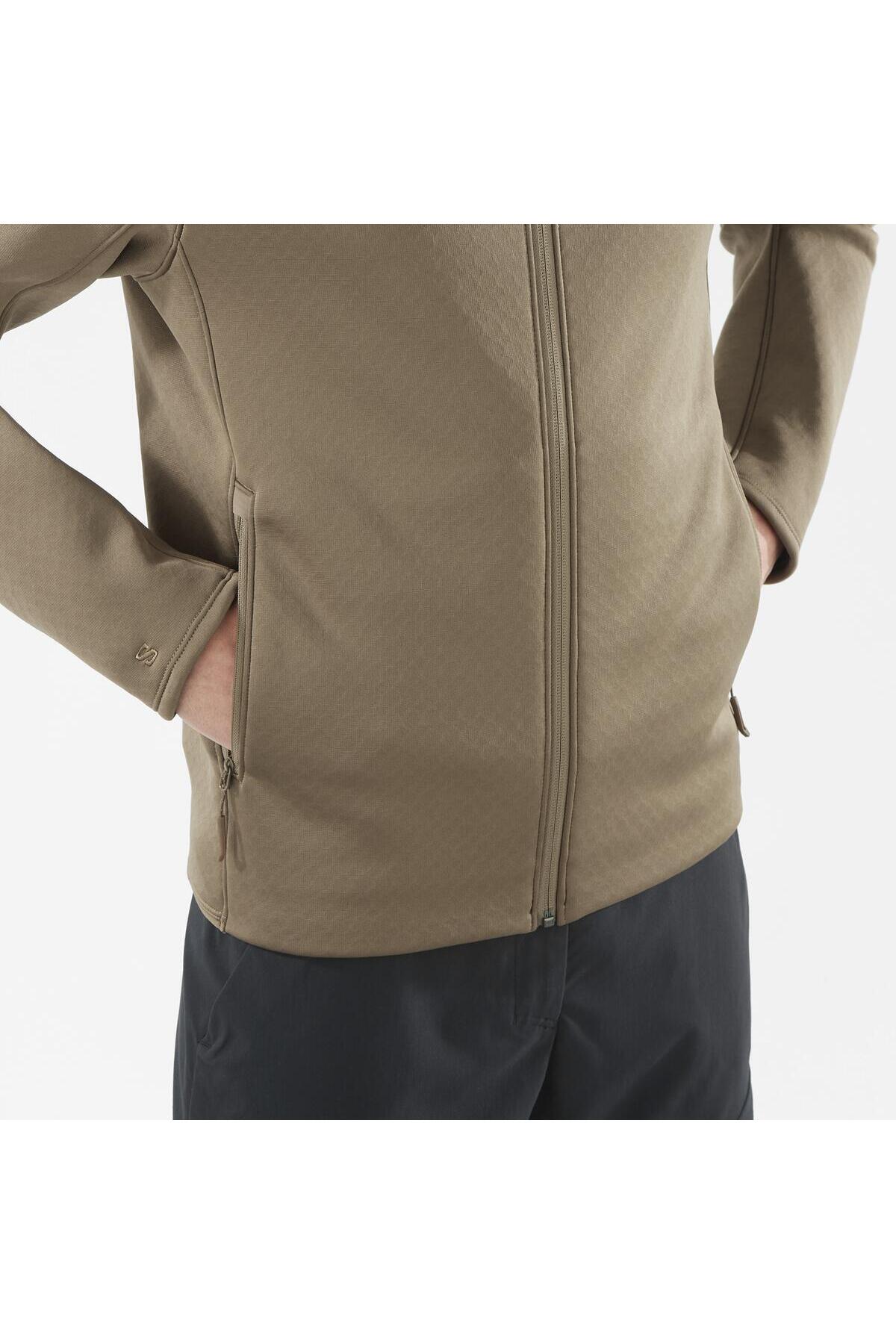 Salomon OUTLINE WARM Erkek Kapüşonlu Polar SHITAKE LC2293400