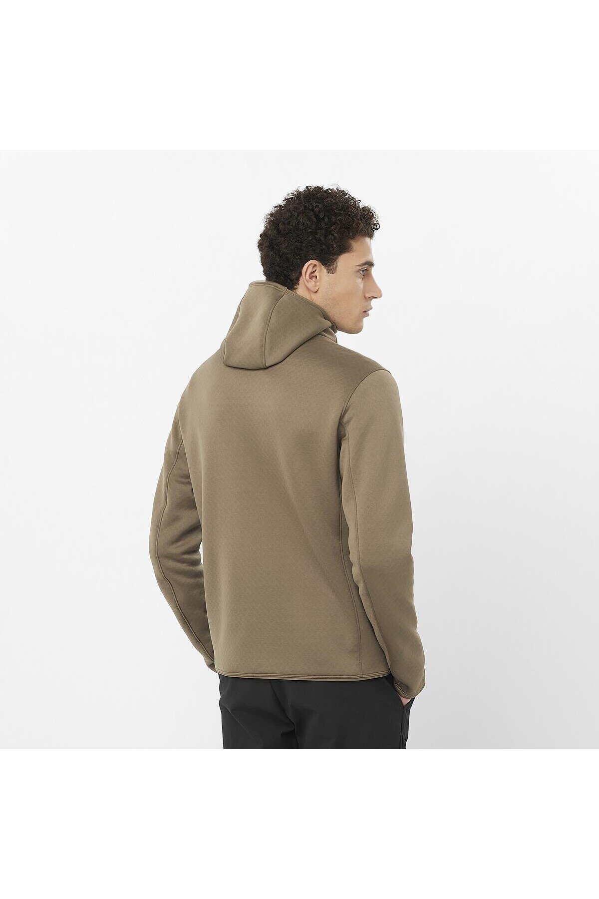 Salomon OUTLINE WARM Erkek Kapüşonlu Polar SHITAKE LC2293400