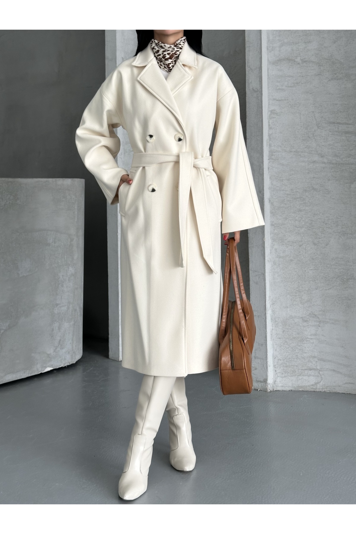 Fashionbox kadın premıum kalite oversize astarlı kaban 25105 görsel 2