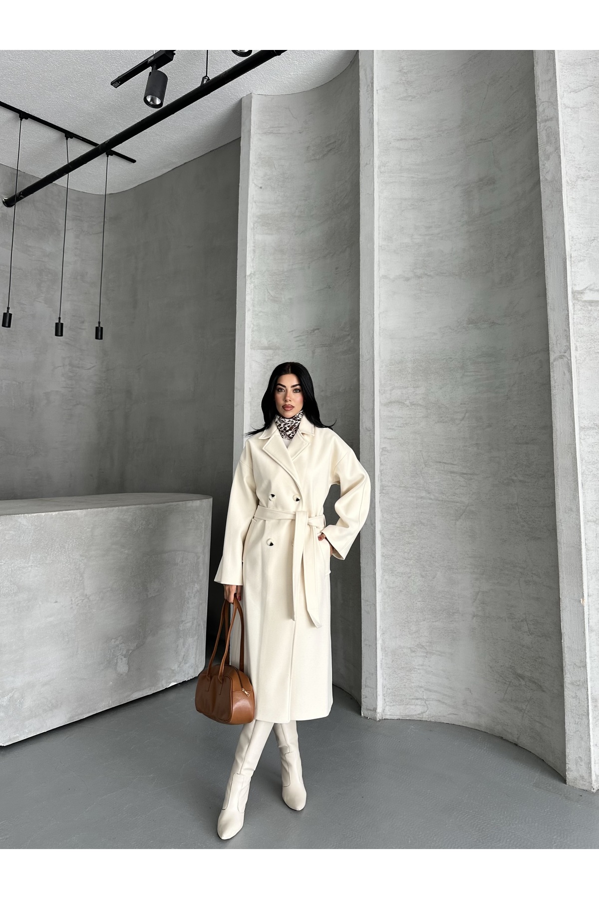 Fashionbox kadın premıum kalite oversize astarlı kaban 25105 görsel 5