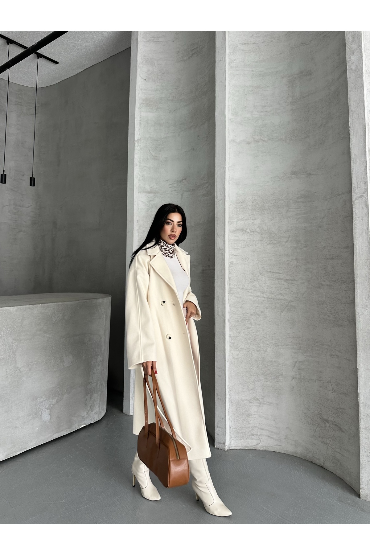 Fashionbox kadın premıum kalite oversize astarlı kaban 25105 görsel 3