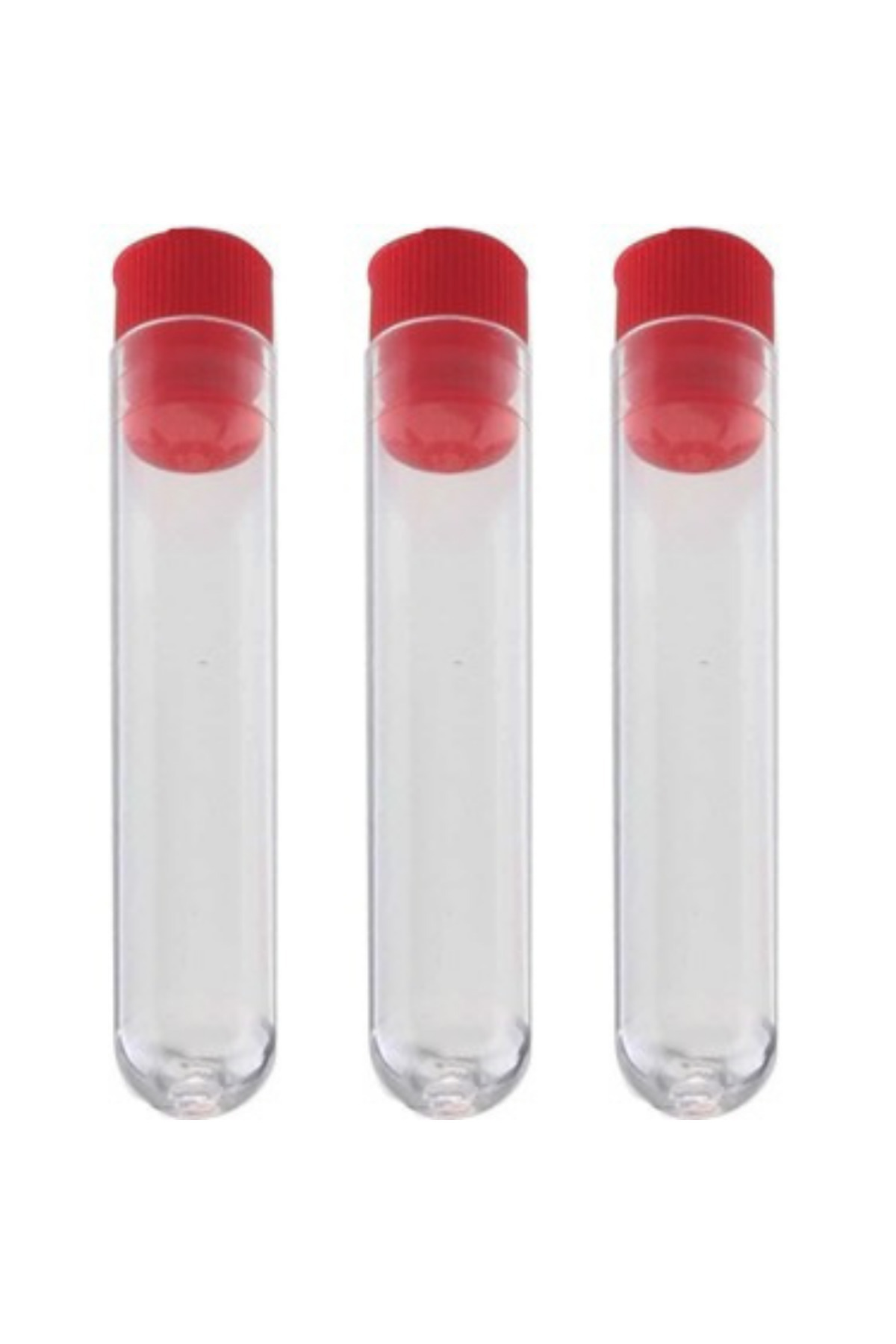BTRLAB Deney Tüpü Plastik 12x75 mm Yuvarlak Taban - Kapaklı - 10 Adet