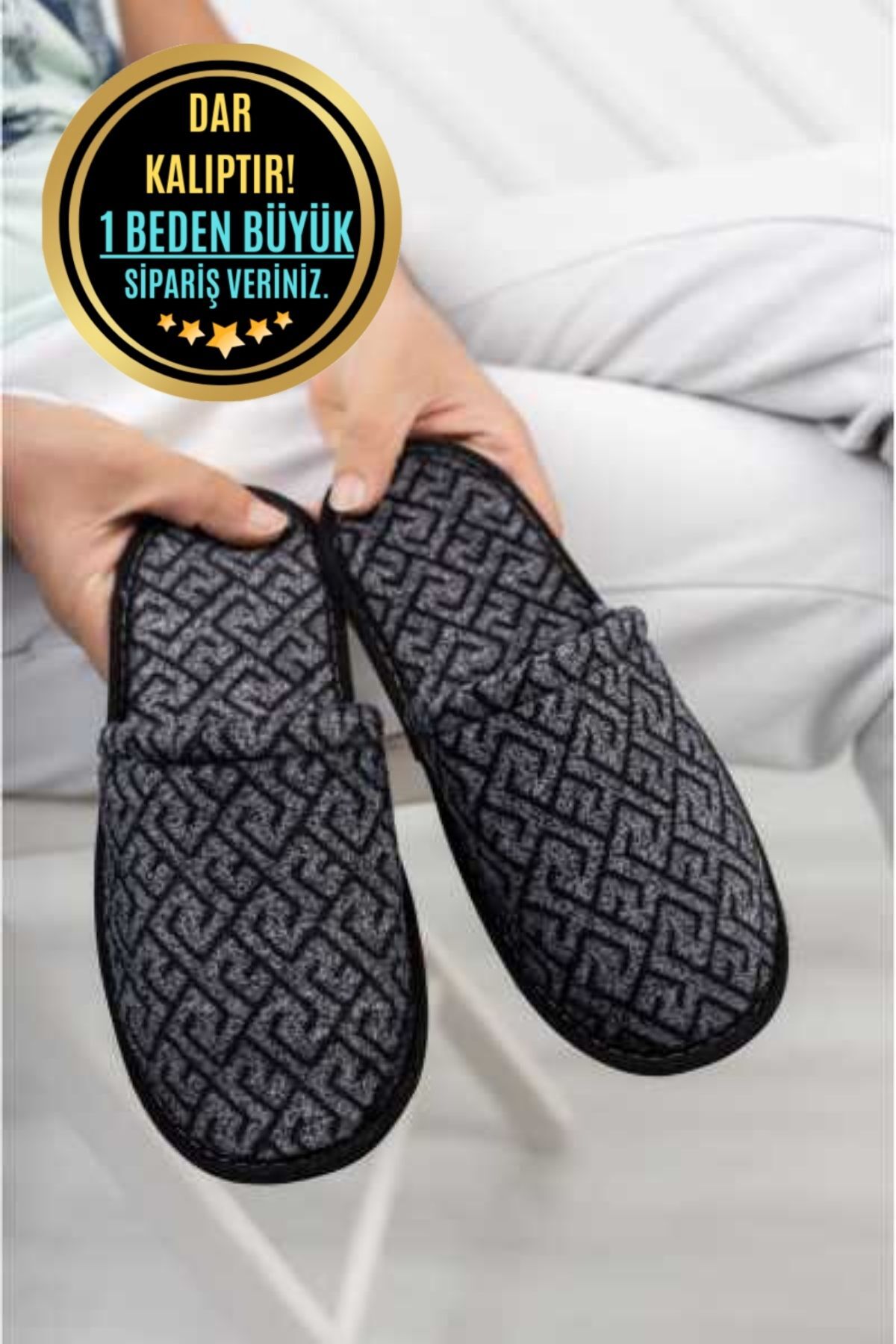 Modafırsat  3’lü Paket Erkek Terlik Günlük Ev Terliği Misafir Çeyiz Bohça Damat 3lü Terlik Seti - Görsel 5