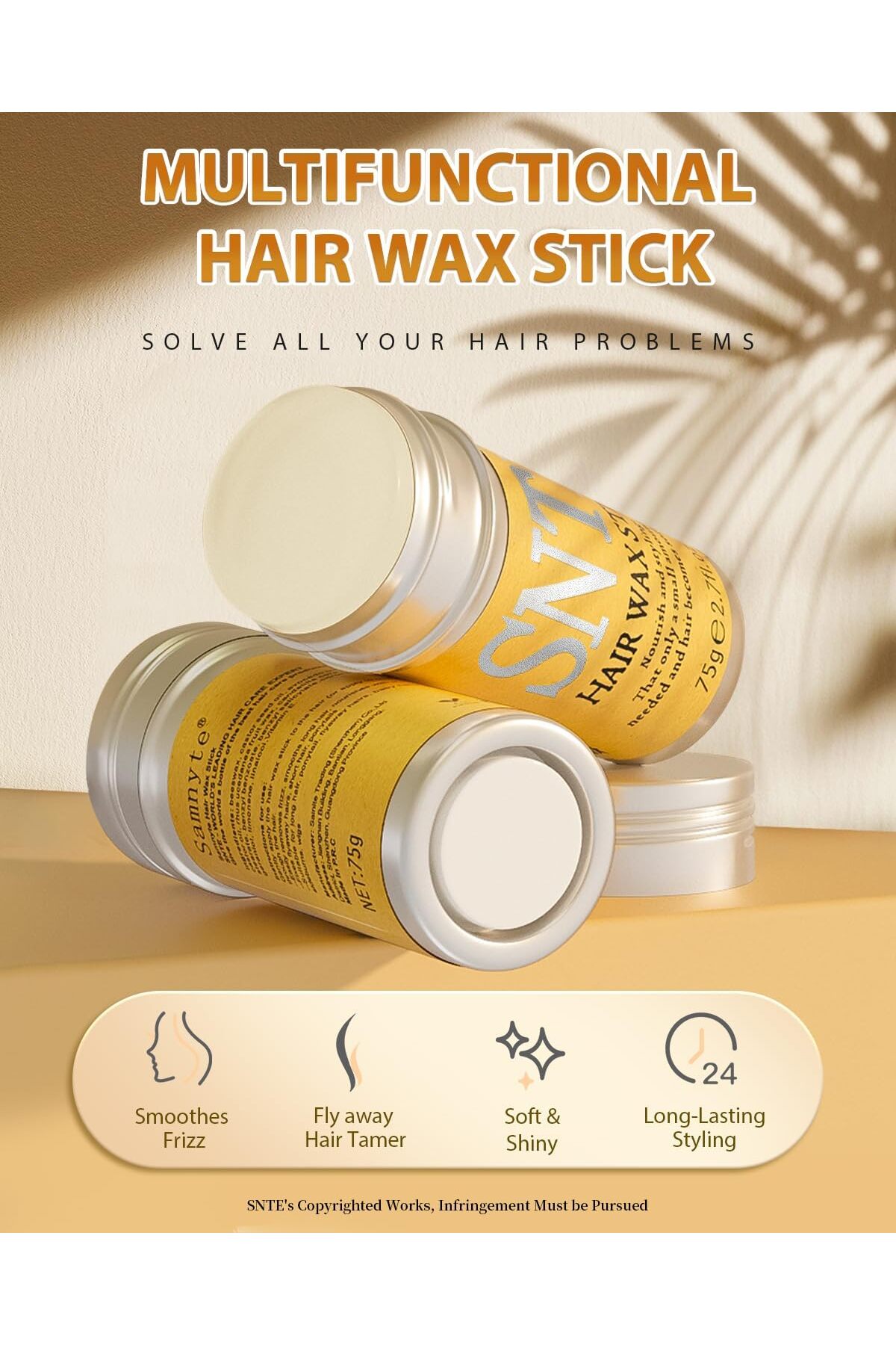 OVERAZ Hair Wax Stick 75gr - Saç Sabitleyici GÜÇLÜ TUTUŞ -METAL KRAPE TARAK — STİCKWAXKRAPETARAK — تصویر 5 از 6