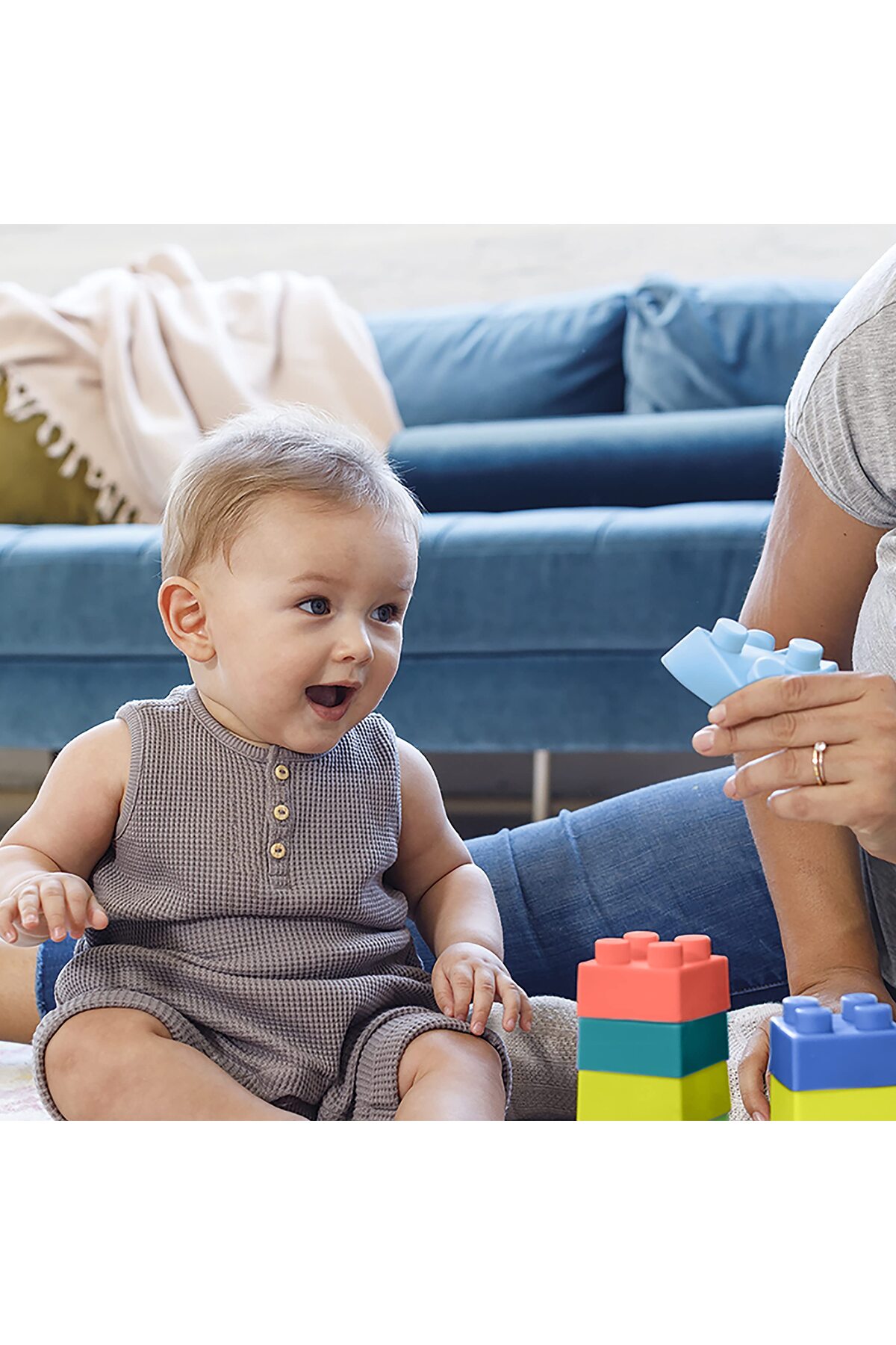 بلوک‌های ساختنی فوق‌العاده نرم و فاقد BPA، مجموعه ۱۲ تکه برای نوزادان و کودکان نوپا